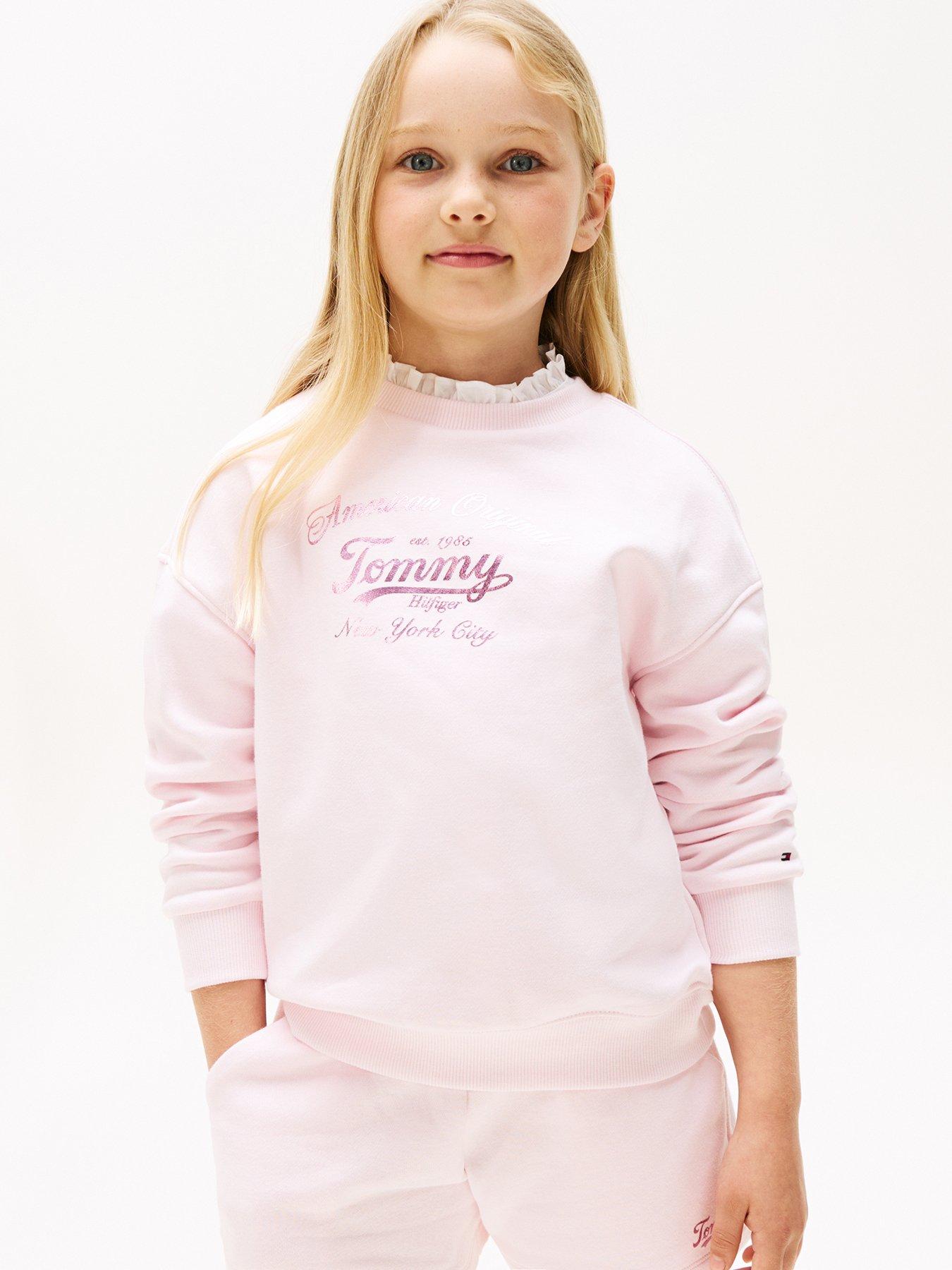 Tommy Hilfiger Girls Script Sweatshirt - Light Pink