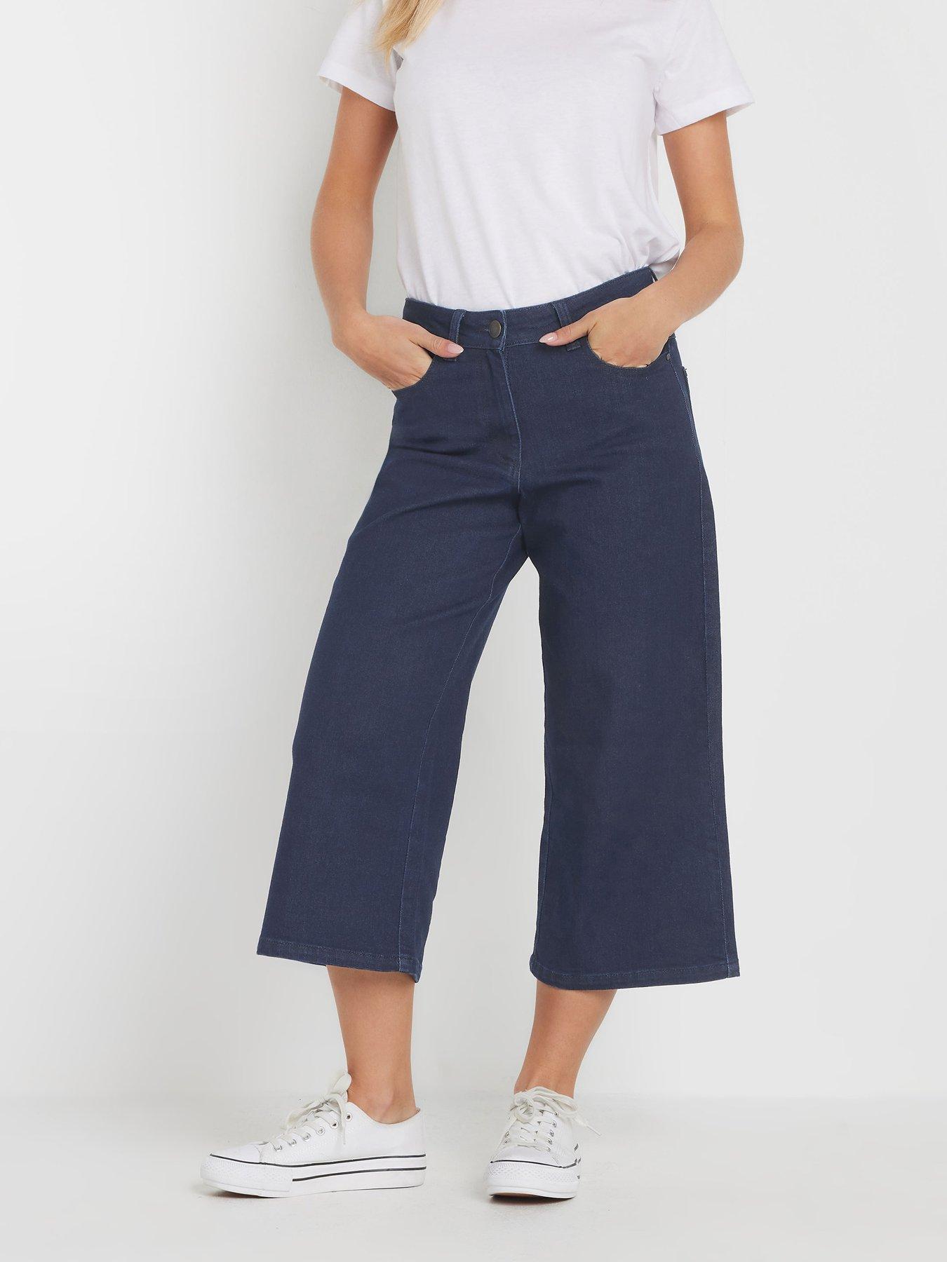 undefined Petite Wide Leg Crop Trouser