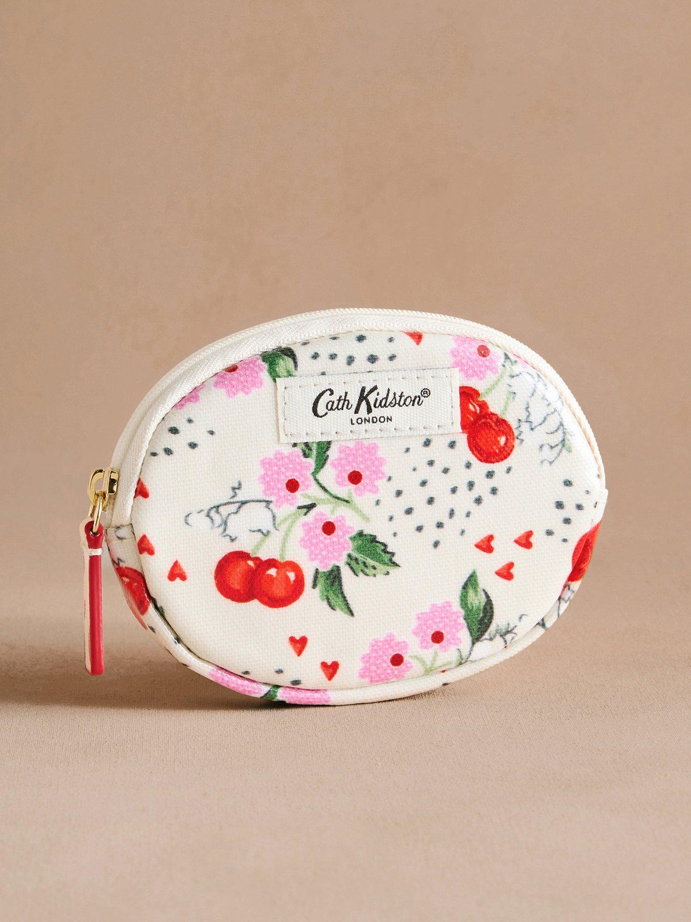 undefined Cherry Print Zipped Purse - Cream