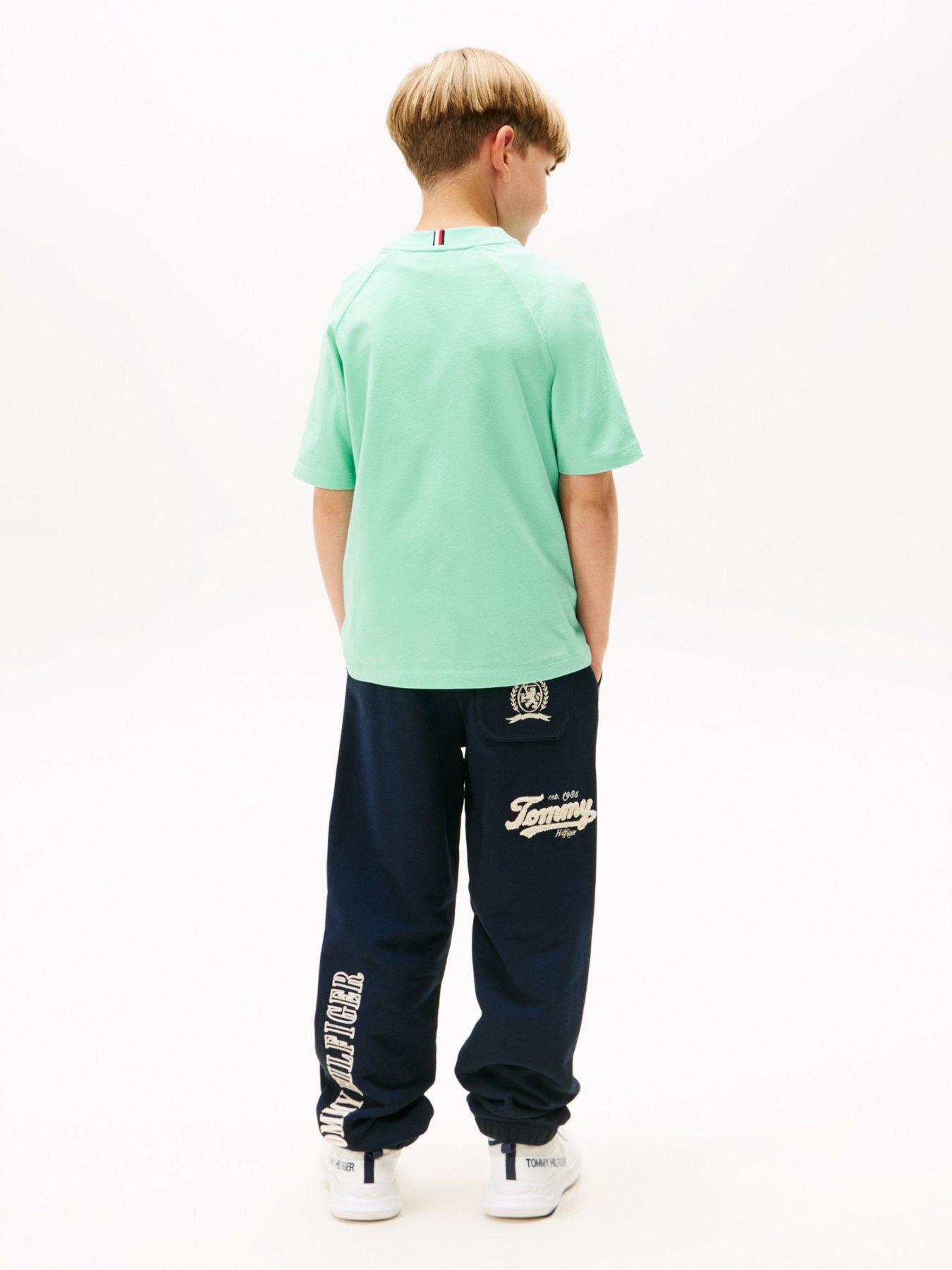 Image 2 of 4 of Tommy Hilfiger Boys Th Mixed Graphic Short Sleeve T-Shirt - Green