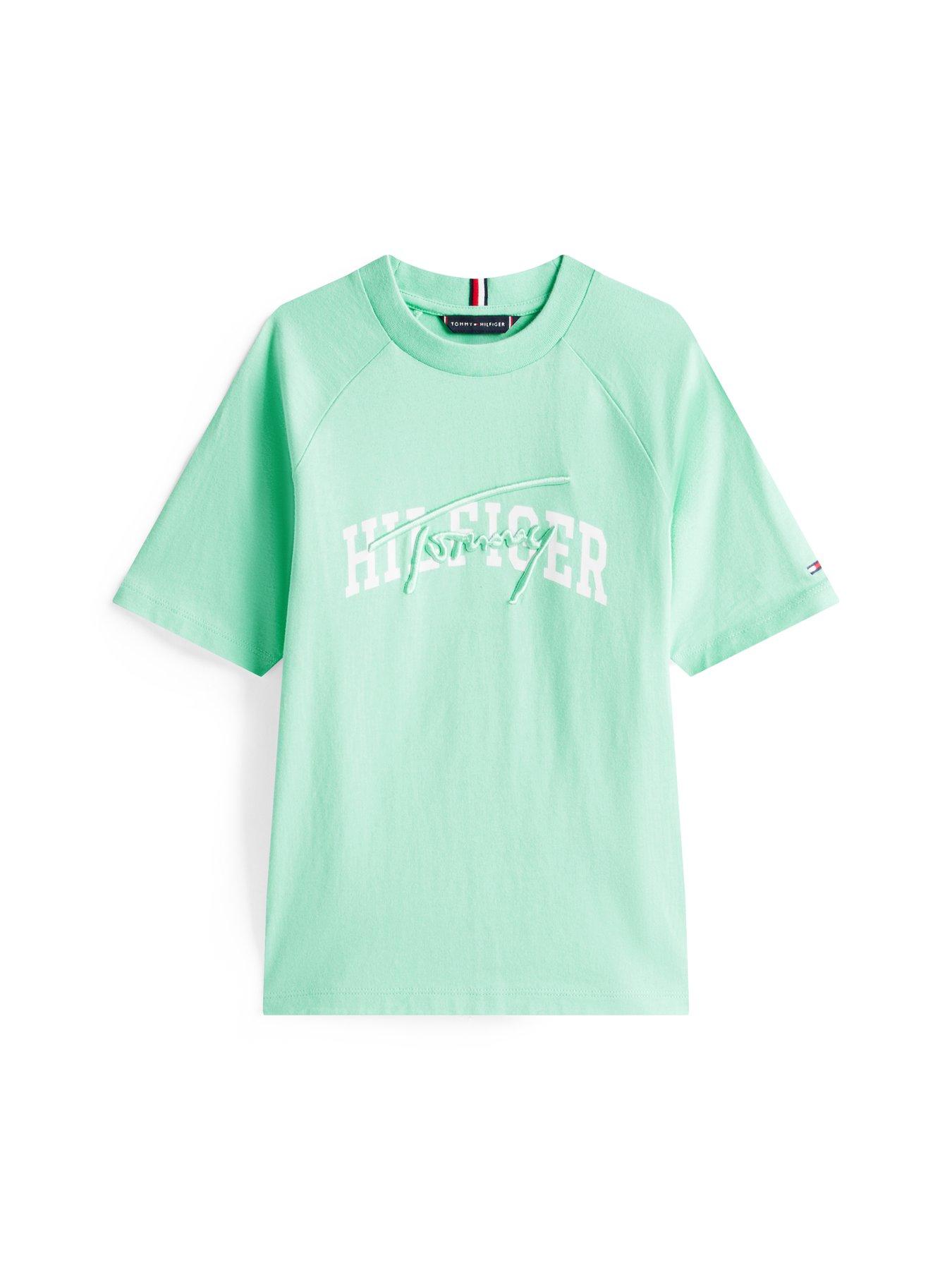 Image 4 of 4 of Tommy Hilfiger Boys Th Mixed Graphic Short Sleeve T-Shirt - Green