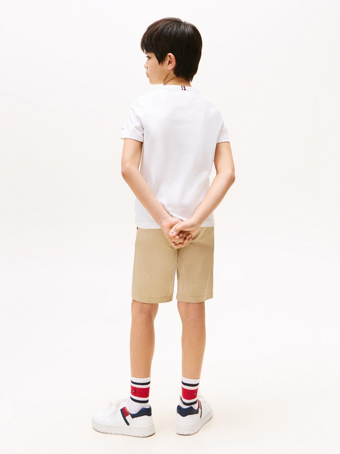 Image 2 of 4 of Tommy Hilfiger Boys Curved Graphic Short Sleeve T-Shirt - White