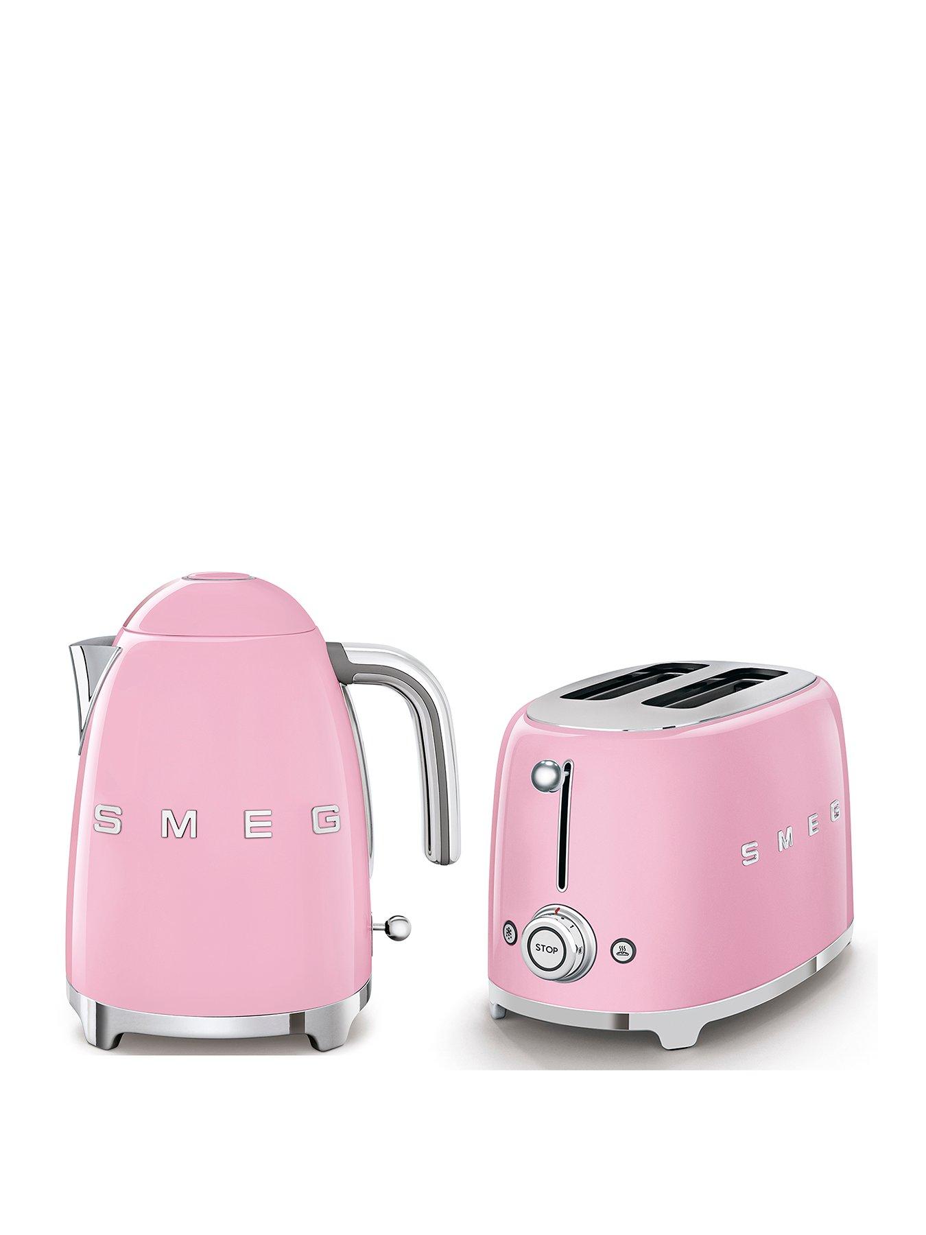 Image of Smeg EEJB114 50s Retro Style Kettle and 2-Slice Toaster - Pastel Pink