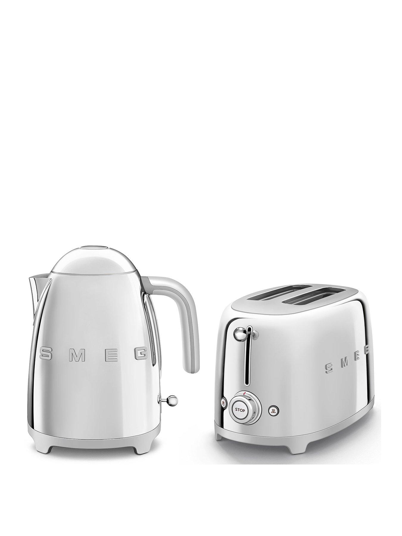 Image 1 of 6 of Smeg EEJB116 50s Retro Style Kettle and 2-Slice Toaster - Stainless Steel