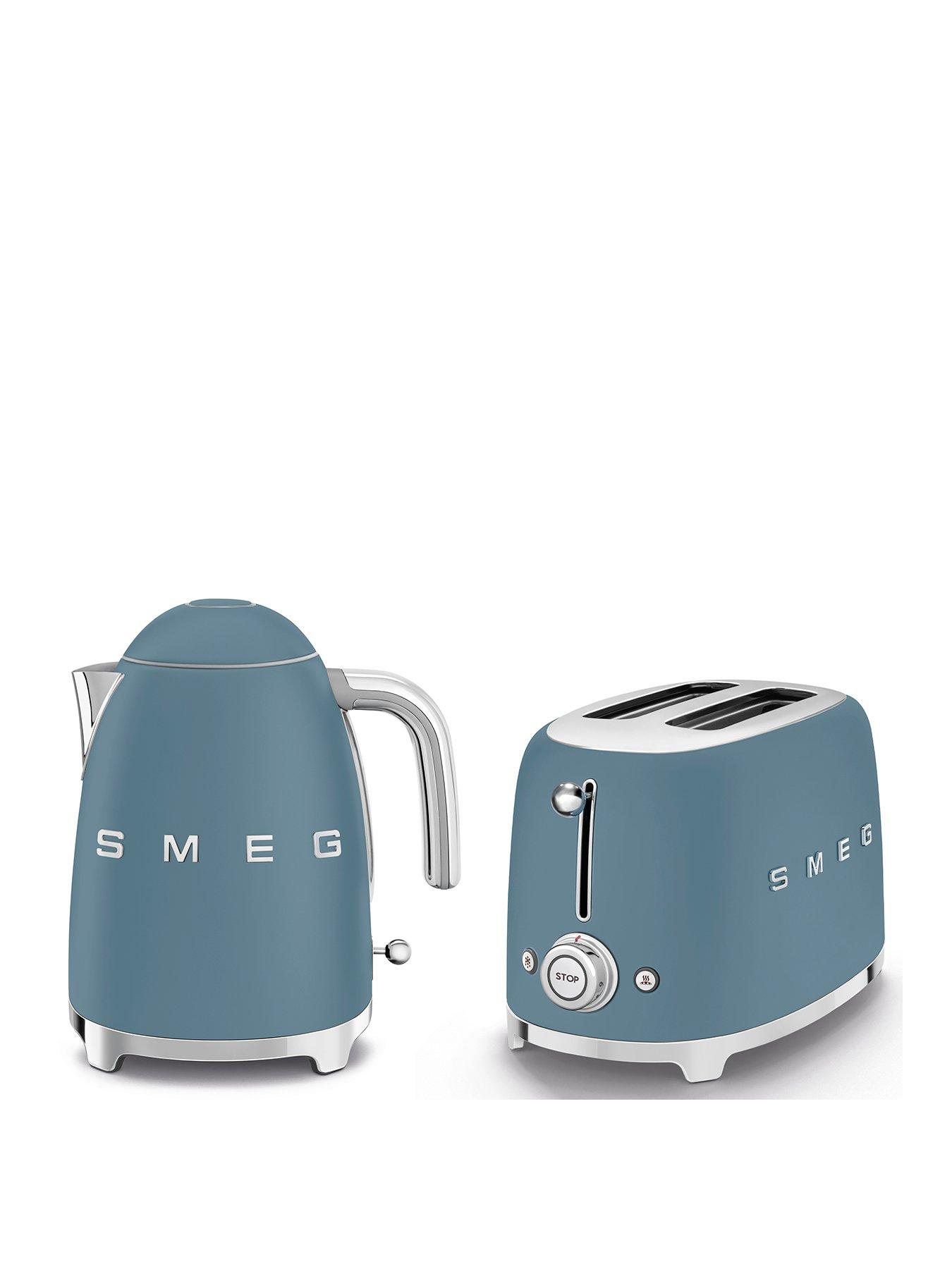 Image of Smeg EEJB290 50s Retro Style Kettle and 2-Slice Toaster - Storm Blue