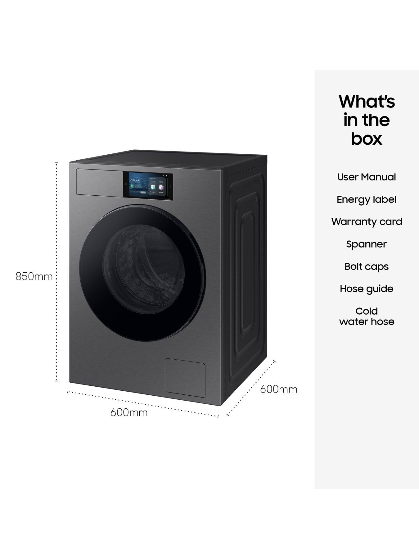 Image 7 of 8 of Samsung Series 9 AI Home WF90F09C4SU1 9kg Load 1400rpm Spin Smart Washing Machine - Dark Silver
