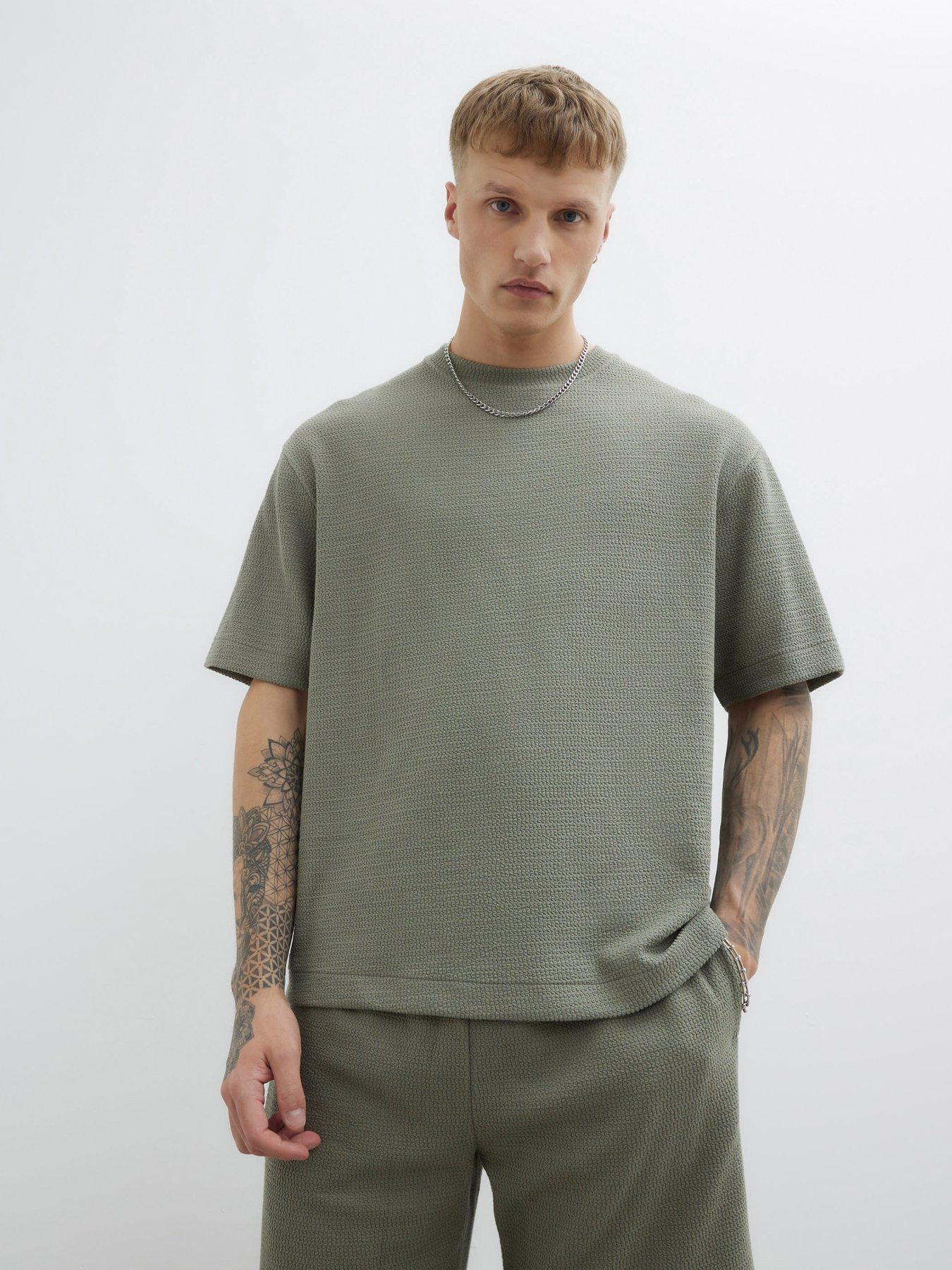 undefined River Island Os Textured Crinkle T-Shirt