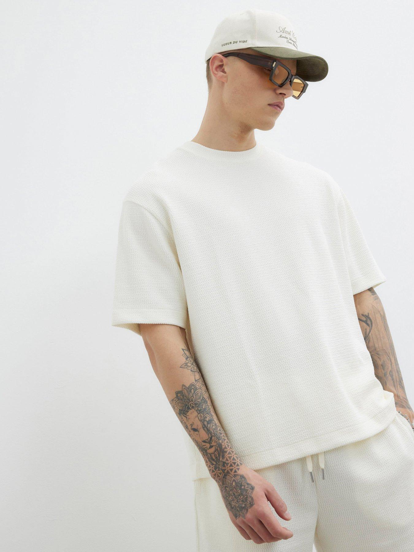 undefined River Island Os Textured Crinkle T-Shirt