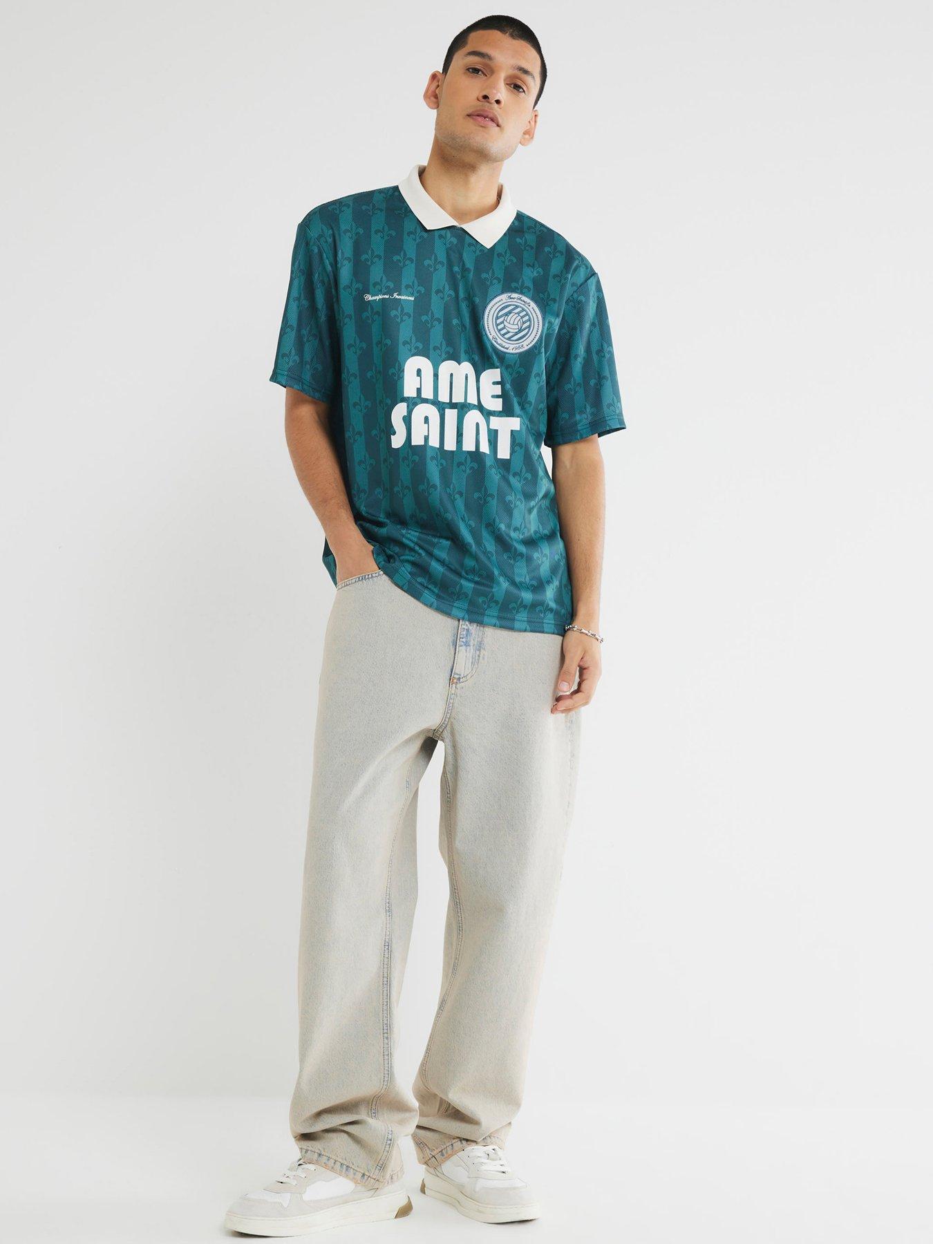 River Island Mesh Football Polo Shirt - Green