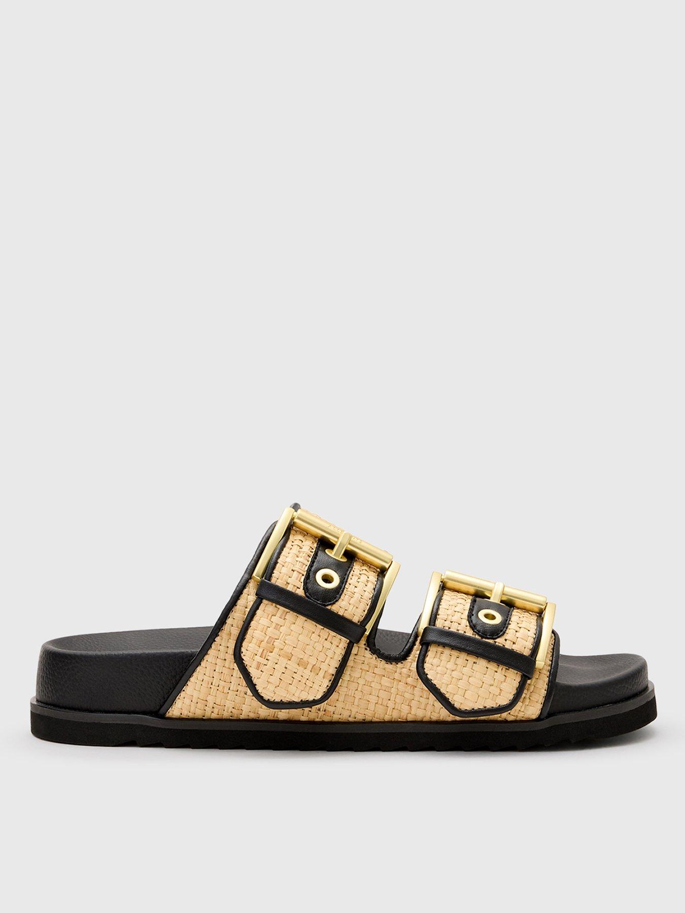 Allsaints Sian Raffia Sandals - Light Brown