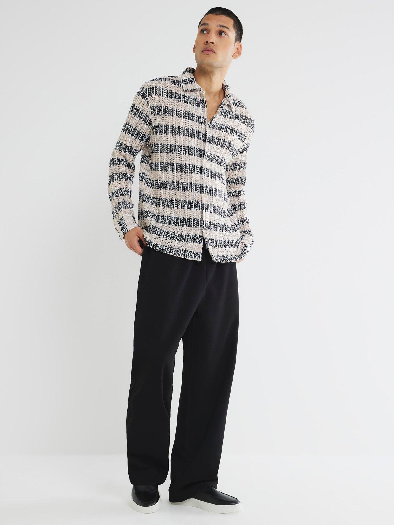 undefined Long Sleeve Crochet Shirt - Cream