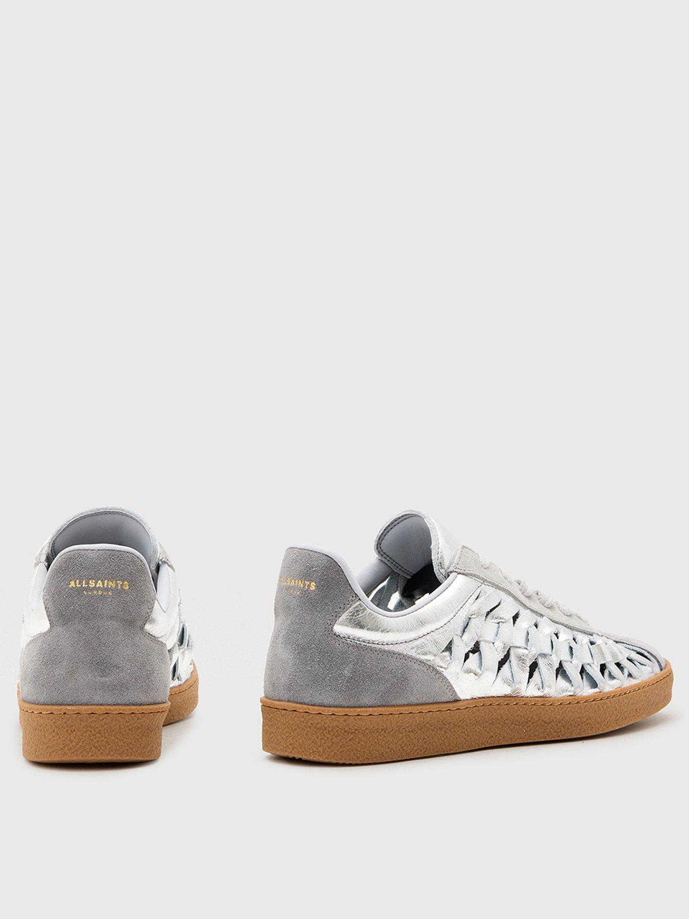 Image 3 of 5 of AllSaints Velma Woven Sneakers - Silver