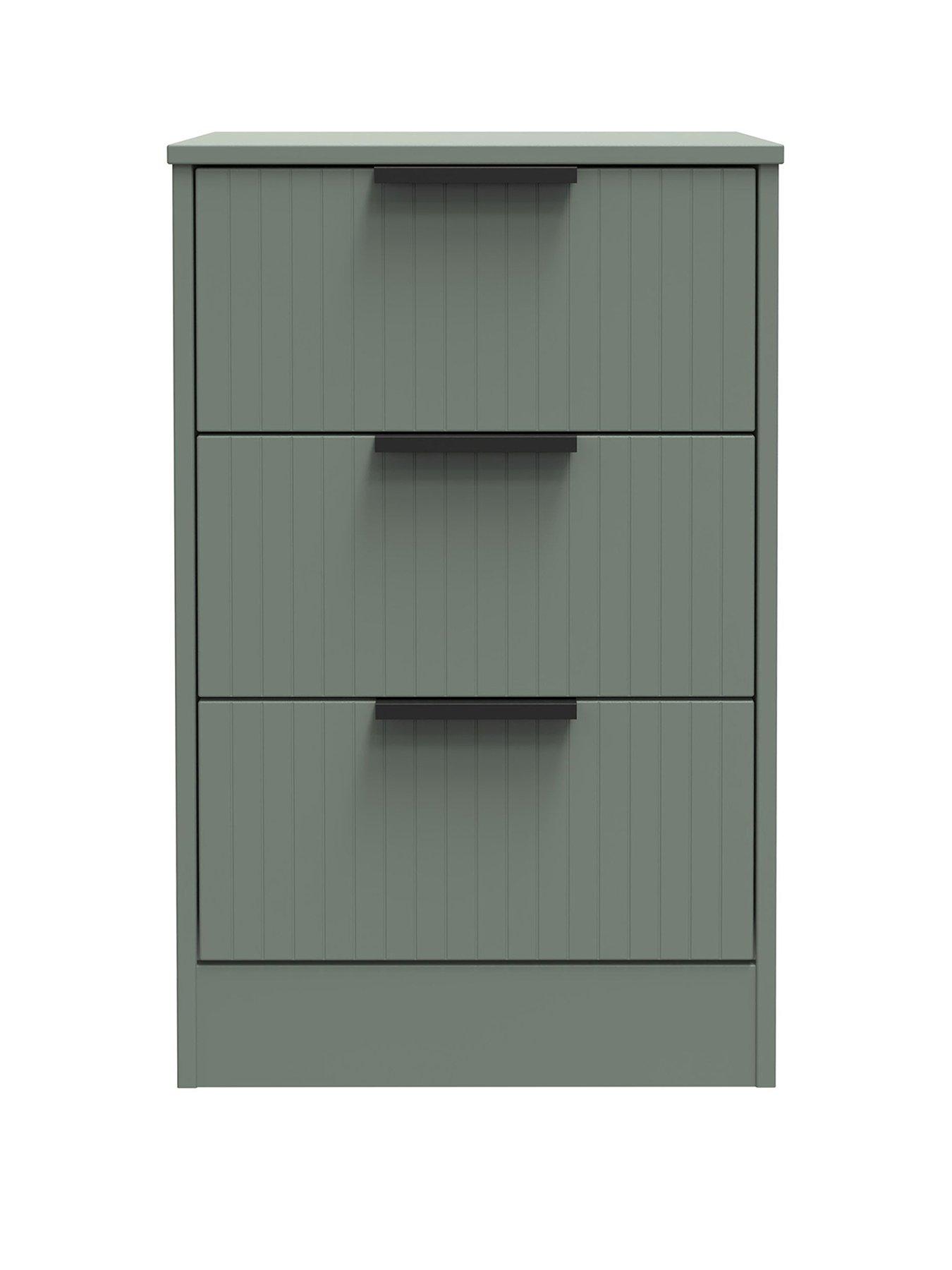 Image 2 of 6 of SWIFT Nevada Ready Assembled&nbsp;3 Drawer Bedside Chest - Green
