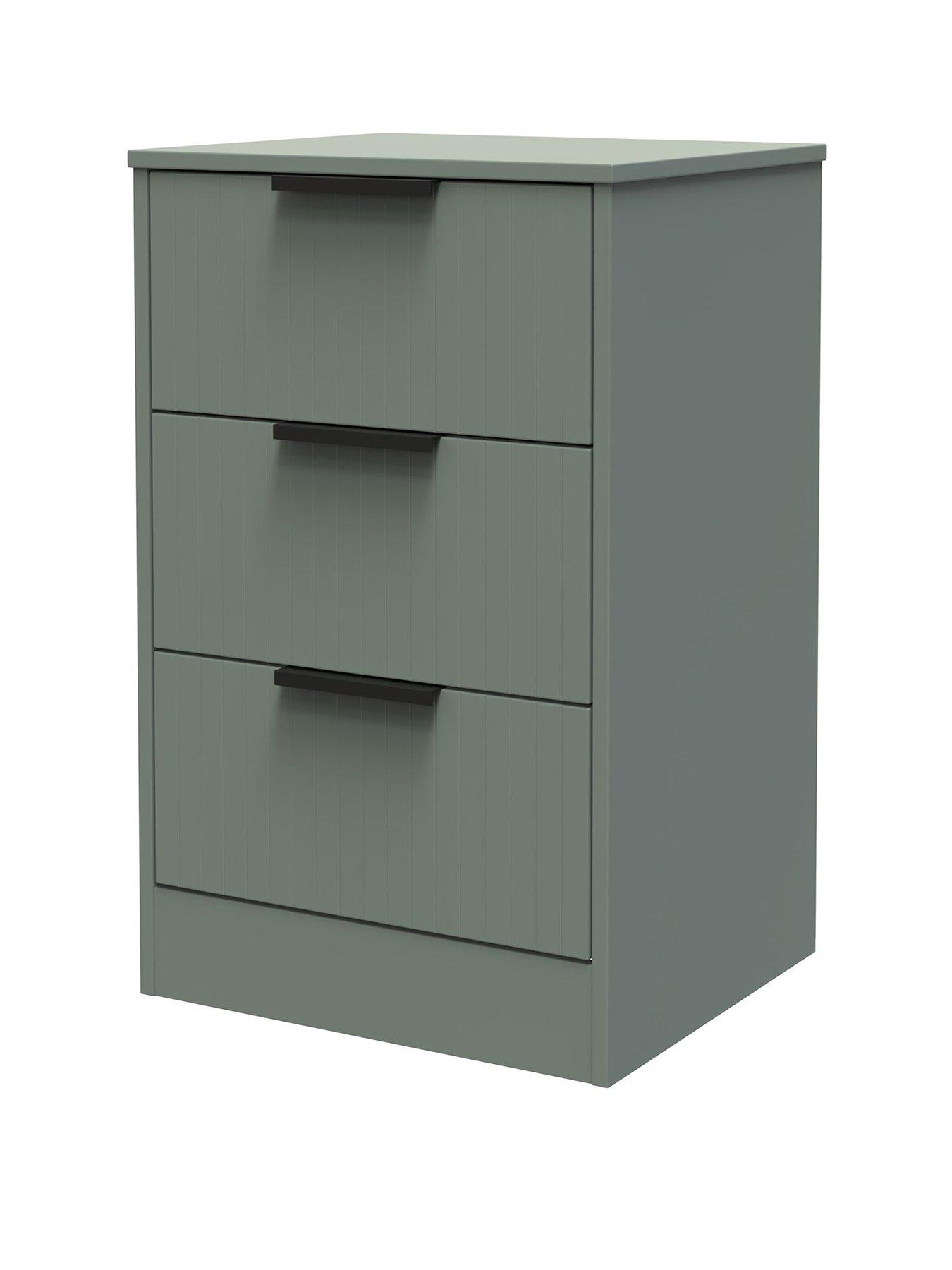 Image 3 of 6 of SWIFT Nevada Ready Assembled&nbsp;3 Drawer Bedside Chest - Green