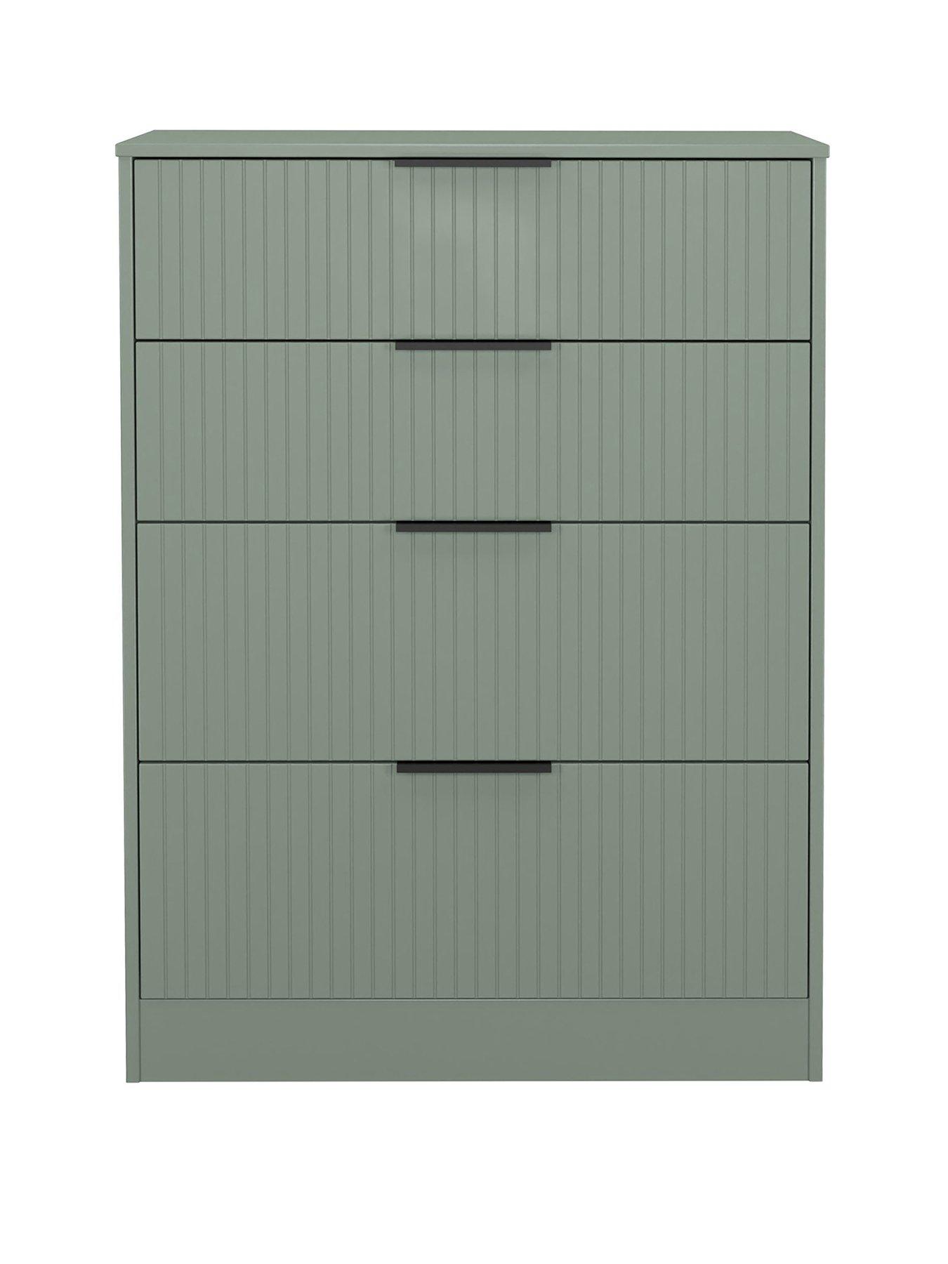 undefined Nevada Ready Assembled 4 Drawer Graduated Chest - Green