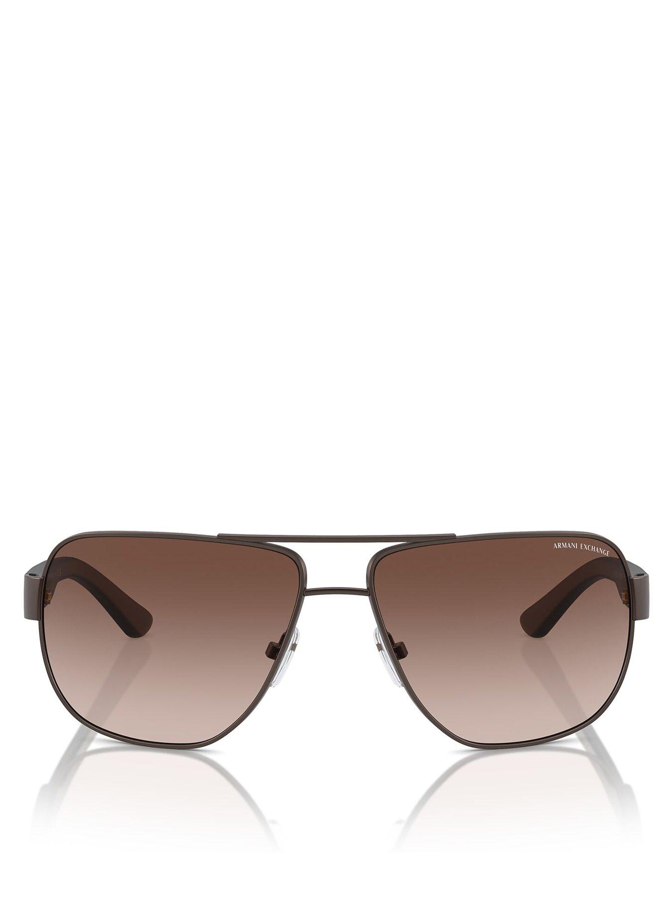 Image 3 of 4 of Armani Exchange 0Ax2012S Pilot Sunglasses- Brown