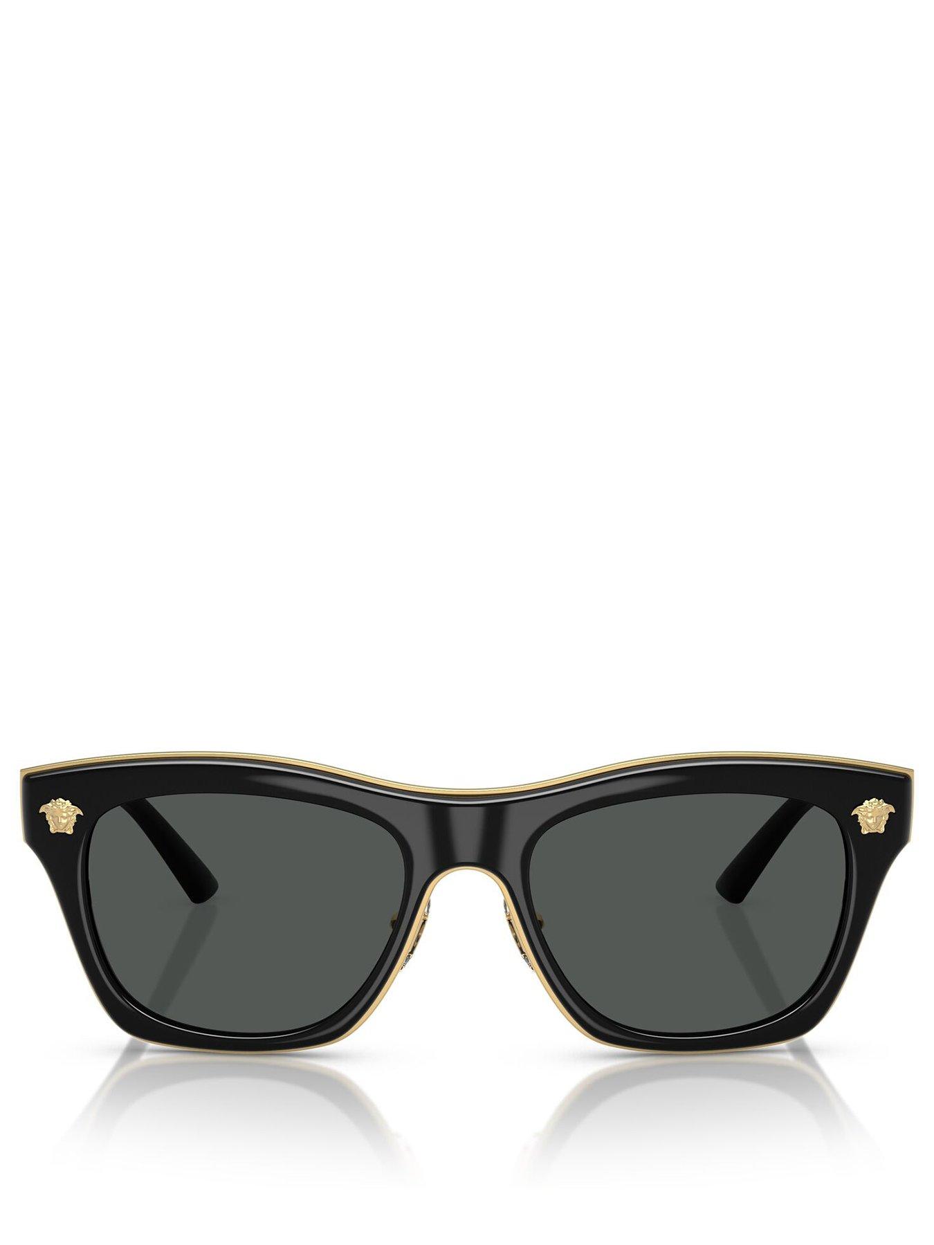 Image 3 of 4 of VERSACE 0Ve2272 Rectangle Sunglasses- Black