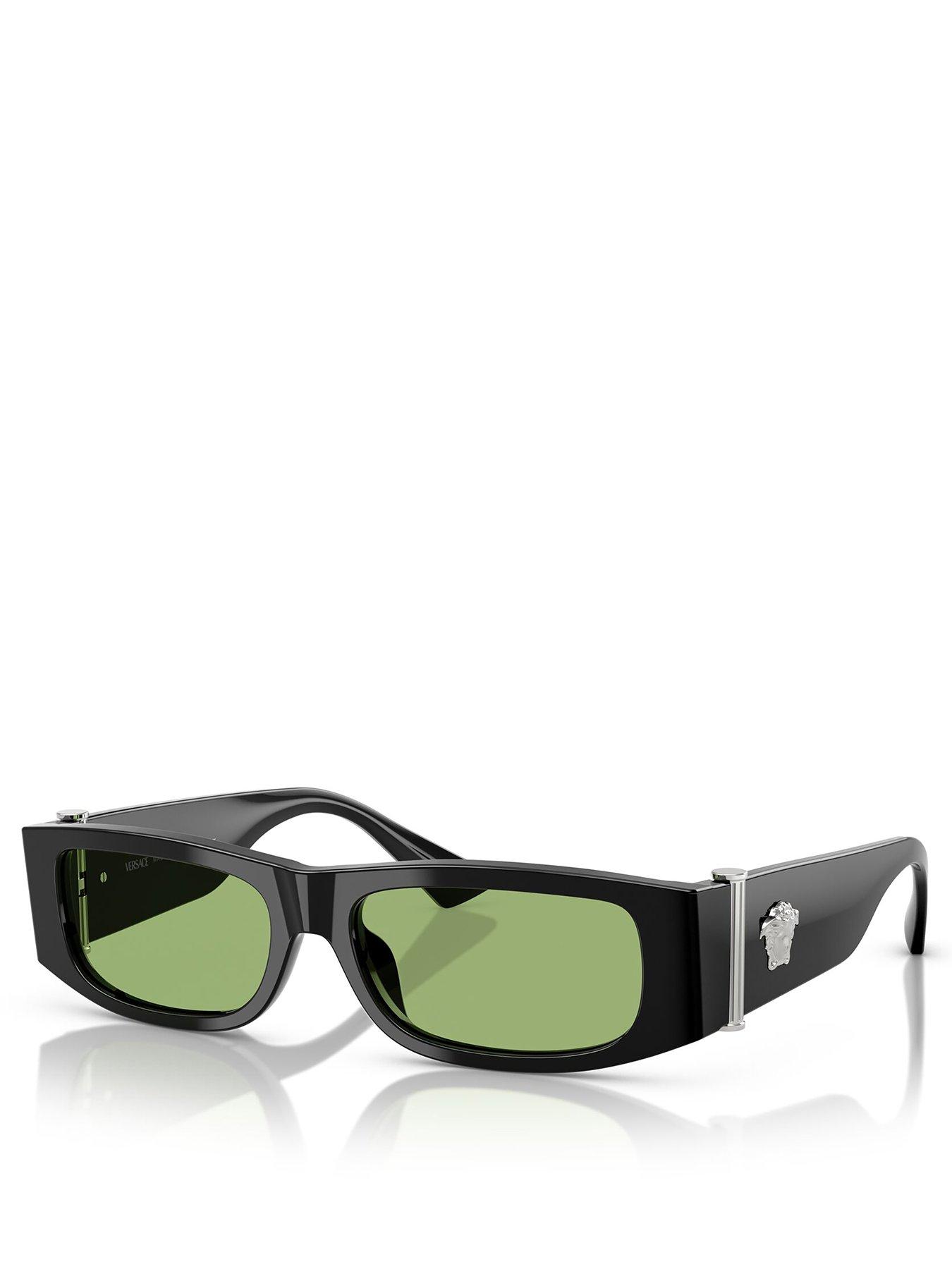 Image 1 of 4 of VERSACE 0Ve4476U Rectangle Sunglasses- Black