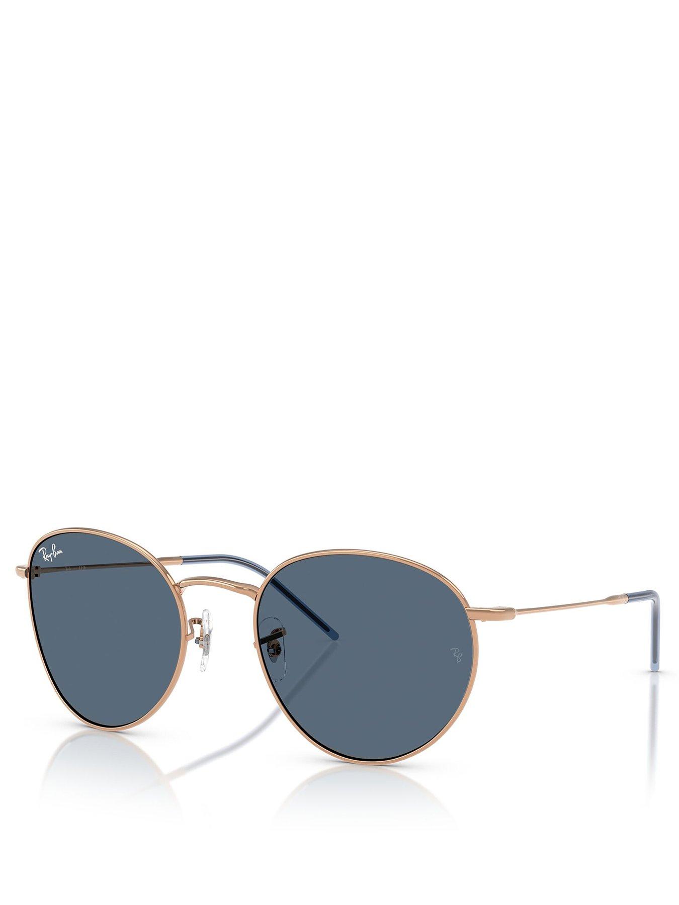 Ray-Ban Round Reverse Phantos Sunglasses- Navy/Gold