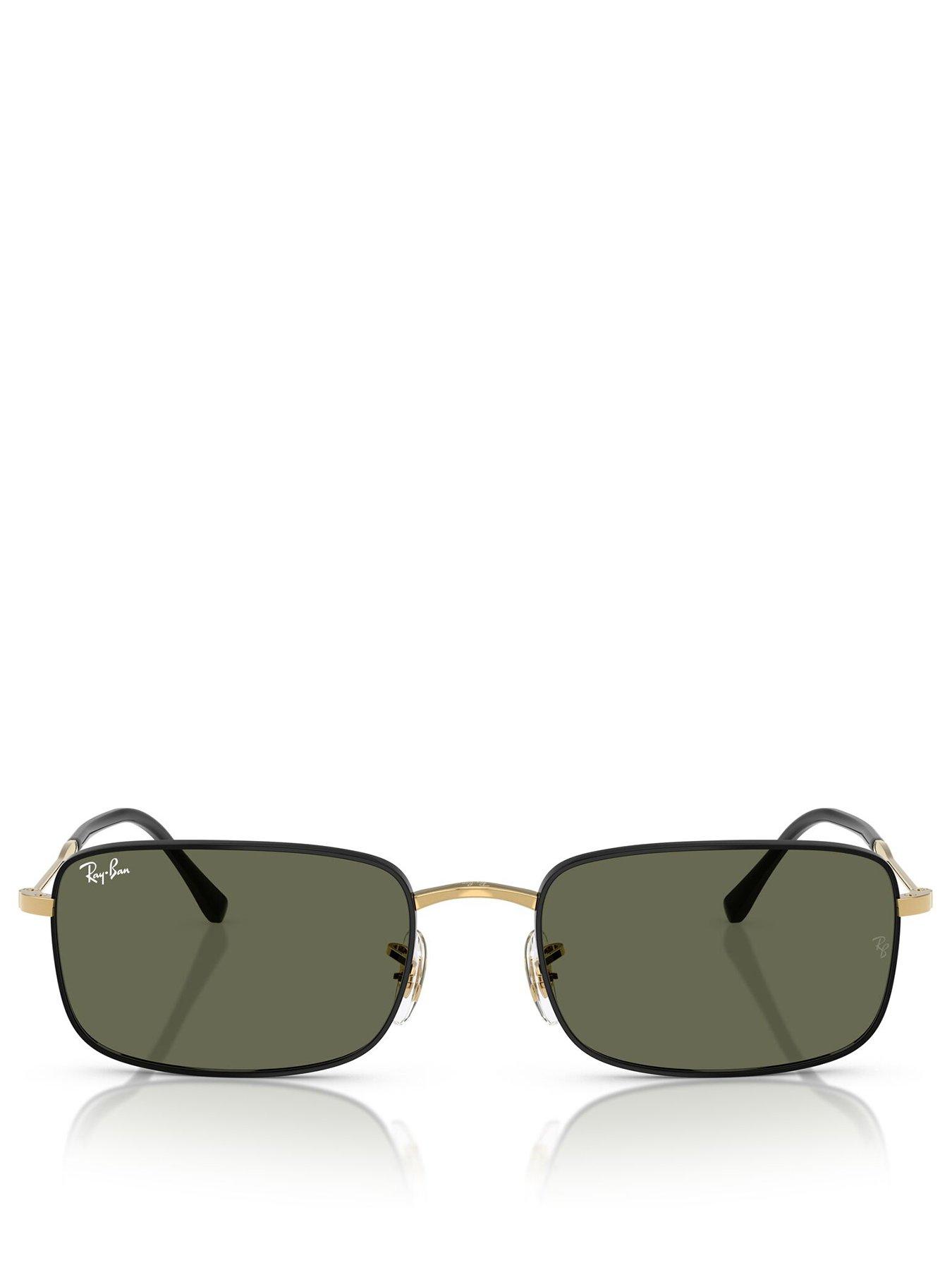 Ray-Ban RB3746 Rectangle Sunglasses- Black/Gold | Very
