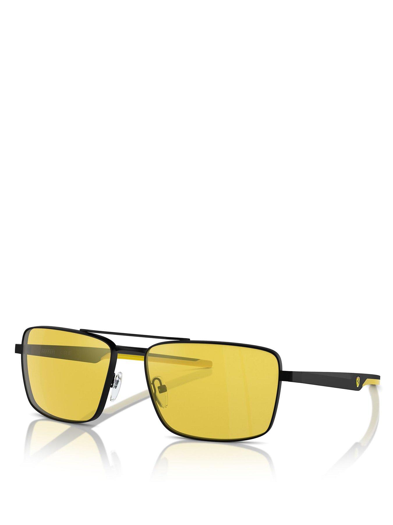 undefined Ferrari Scuderia 0fz5001 Rectangle Sunglasses-black/yellow