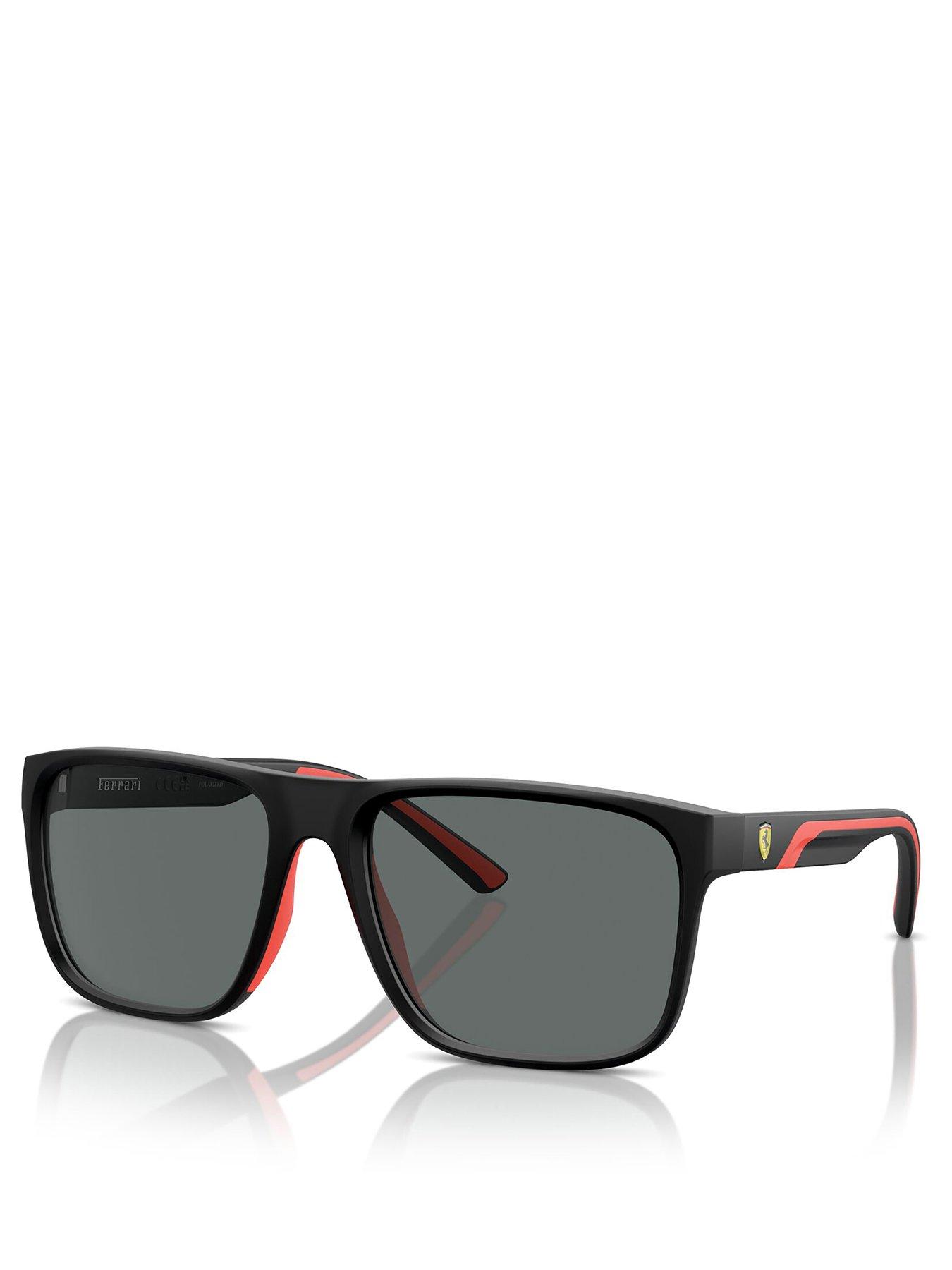 undefined Ferrari Scuderia FZ6002U Square Sunglasses- Black/Red