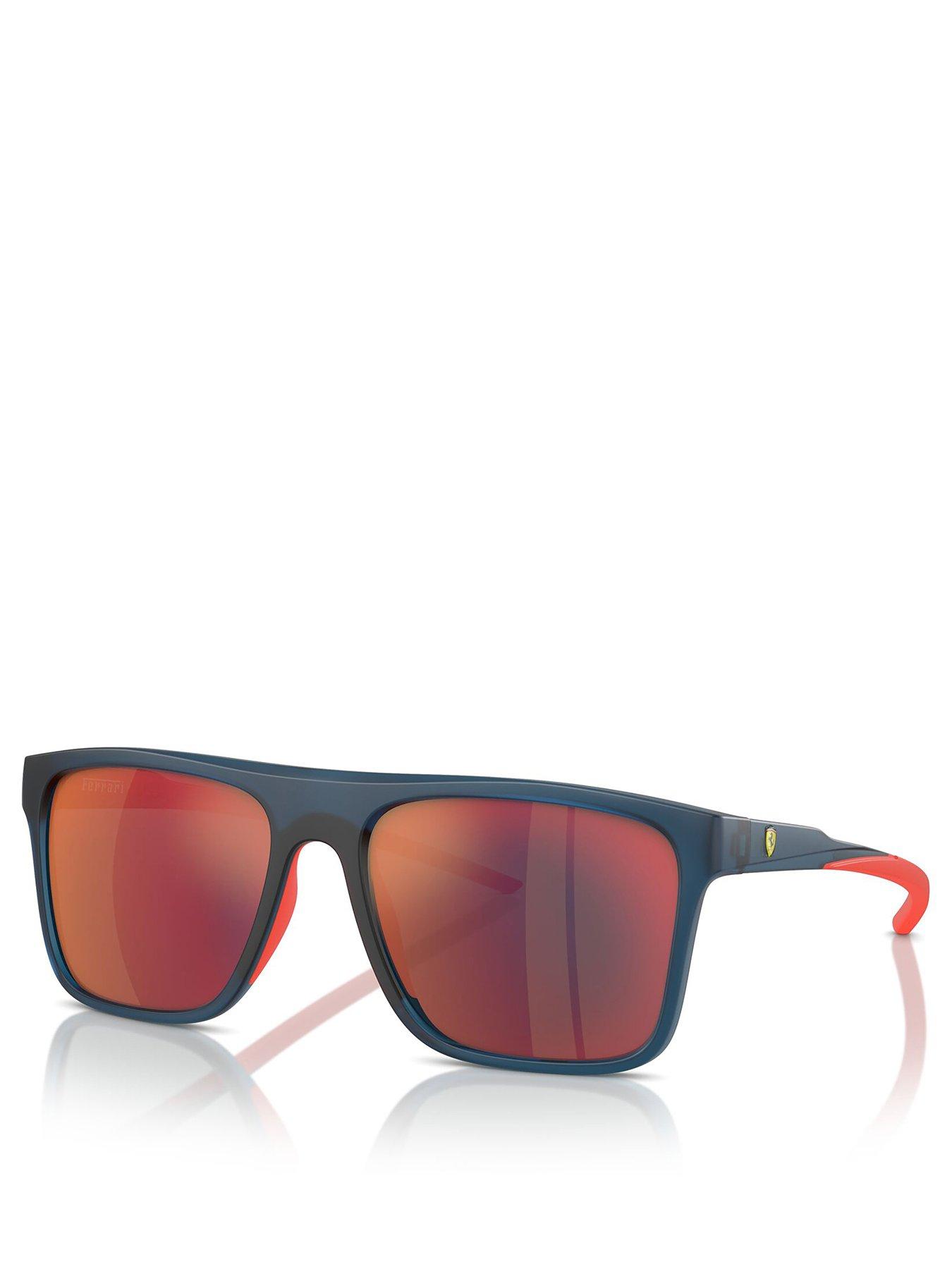 undefined Ferrari Scuderia 0Fz6006 Square Sunglasses- Navy/Red