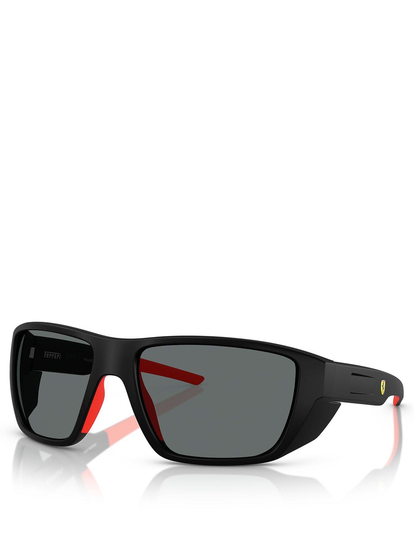 undefined Ferrari Scuderia 0Fz6012U Rectangle Sunglasses- Black/Red