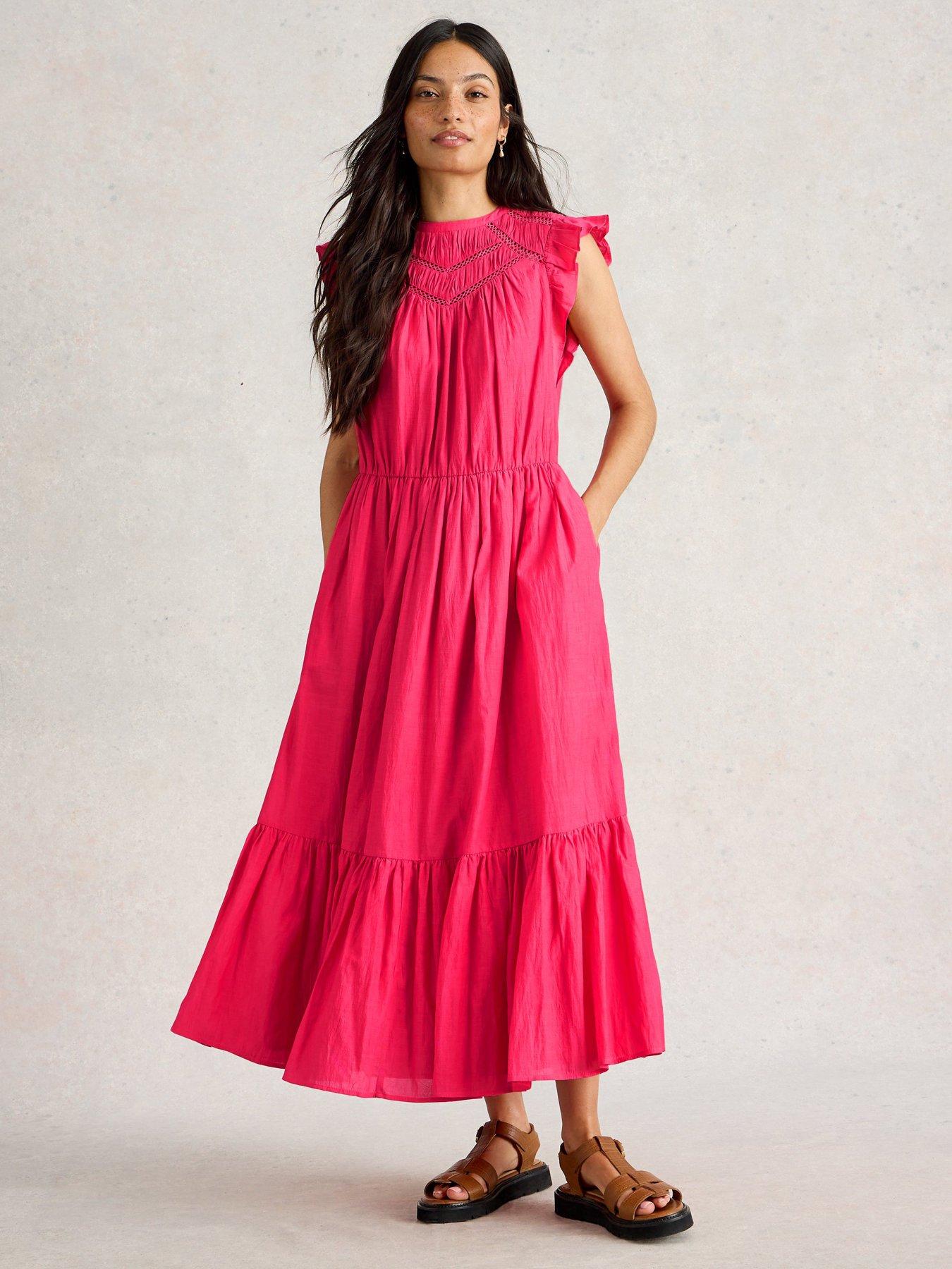 Image 1 of 6 of White Stuff Paige Maxi Dress - Pink
