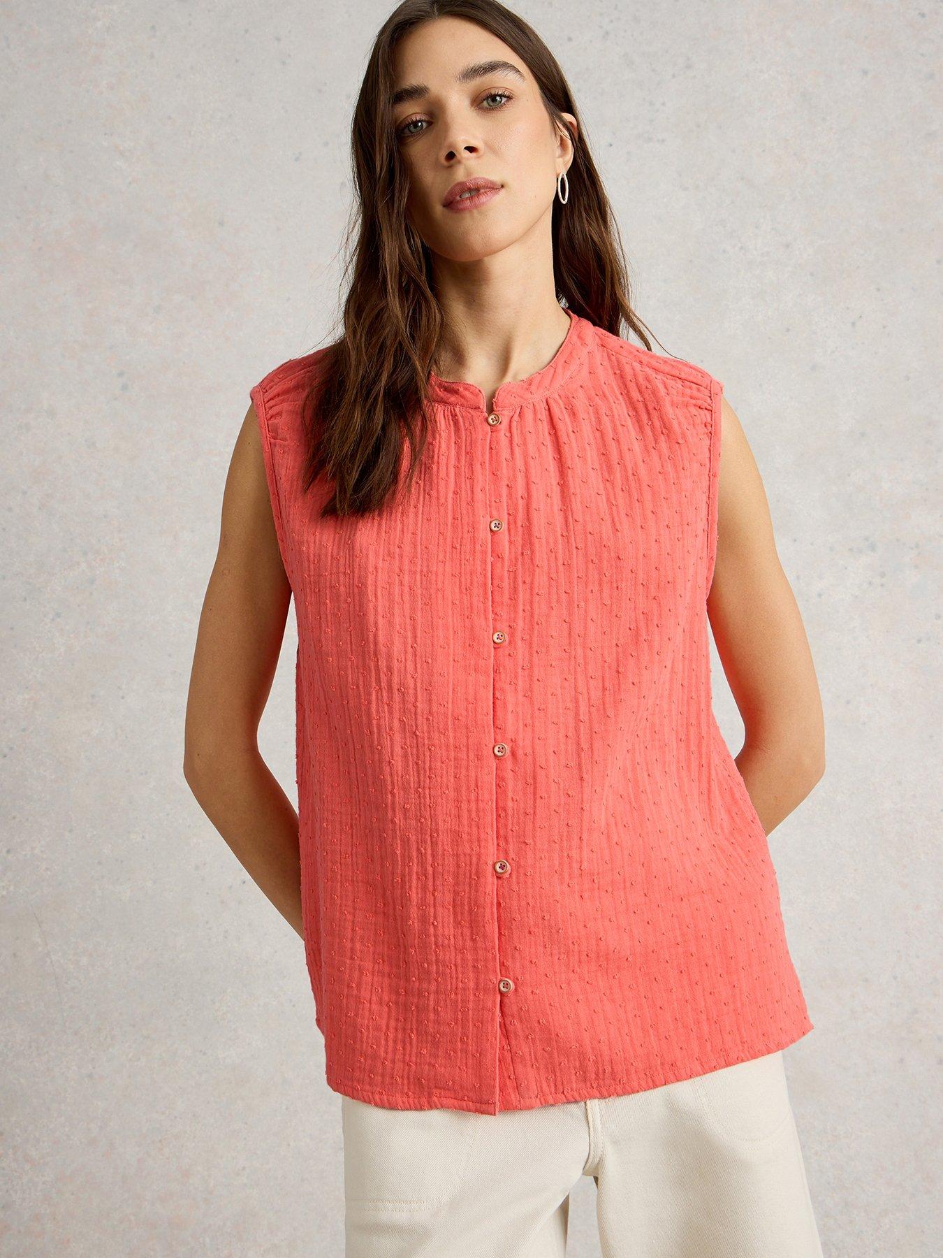 Image 1 of 6 of White Stuff Yasmin Double Cloth Vest - Pink