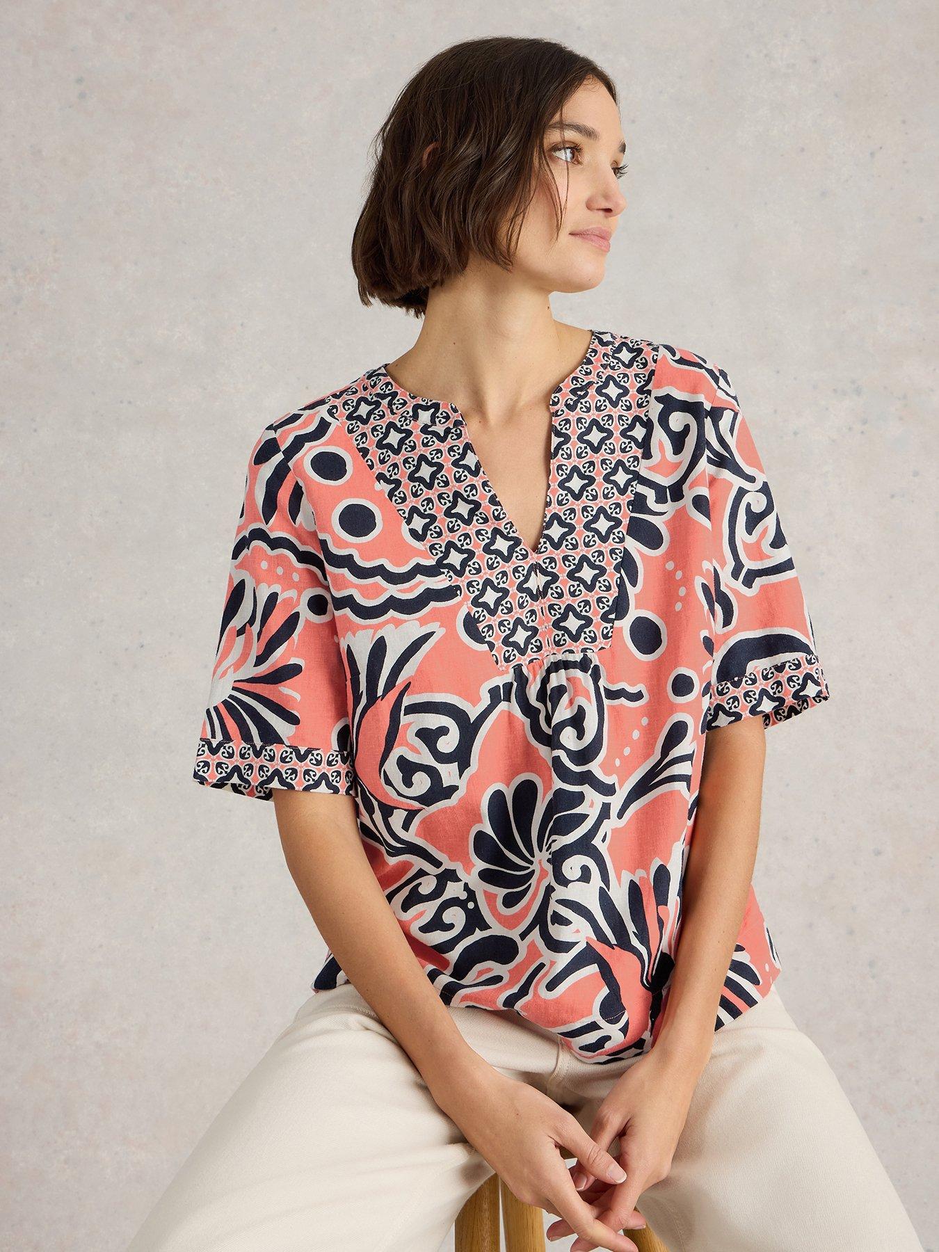 undefined Ash Linen Blend Top - Pink
