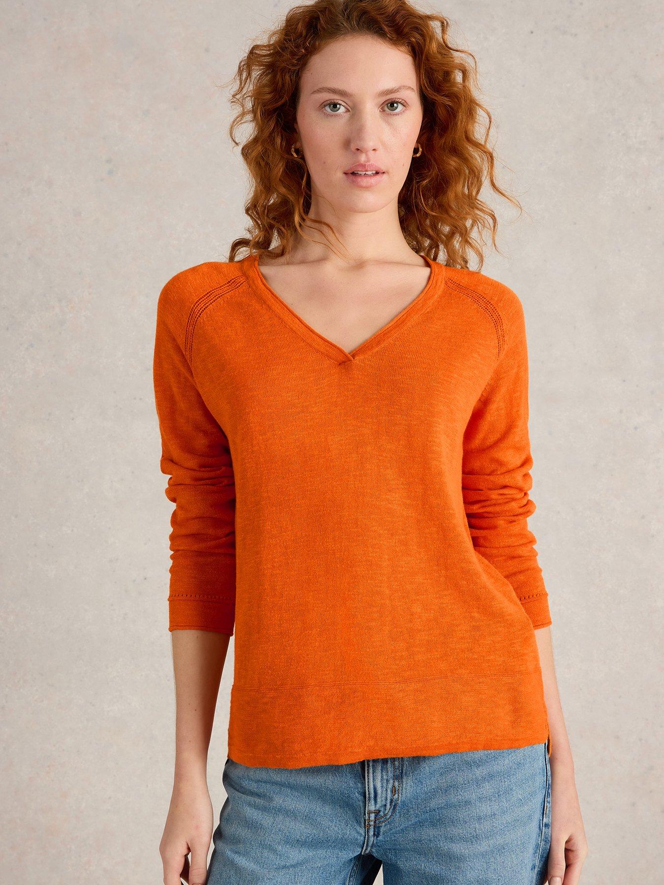 undefined Naria Linen Blend Jumper - Orange