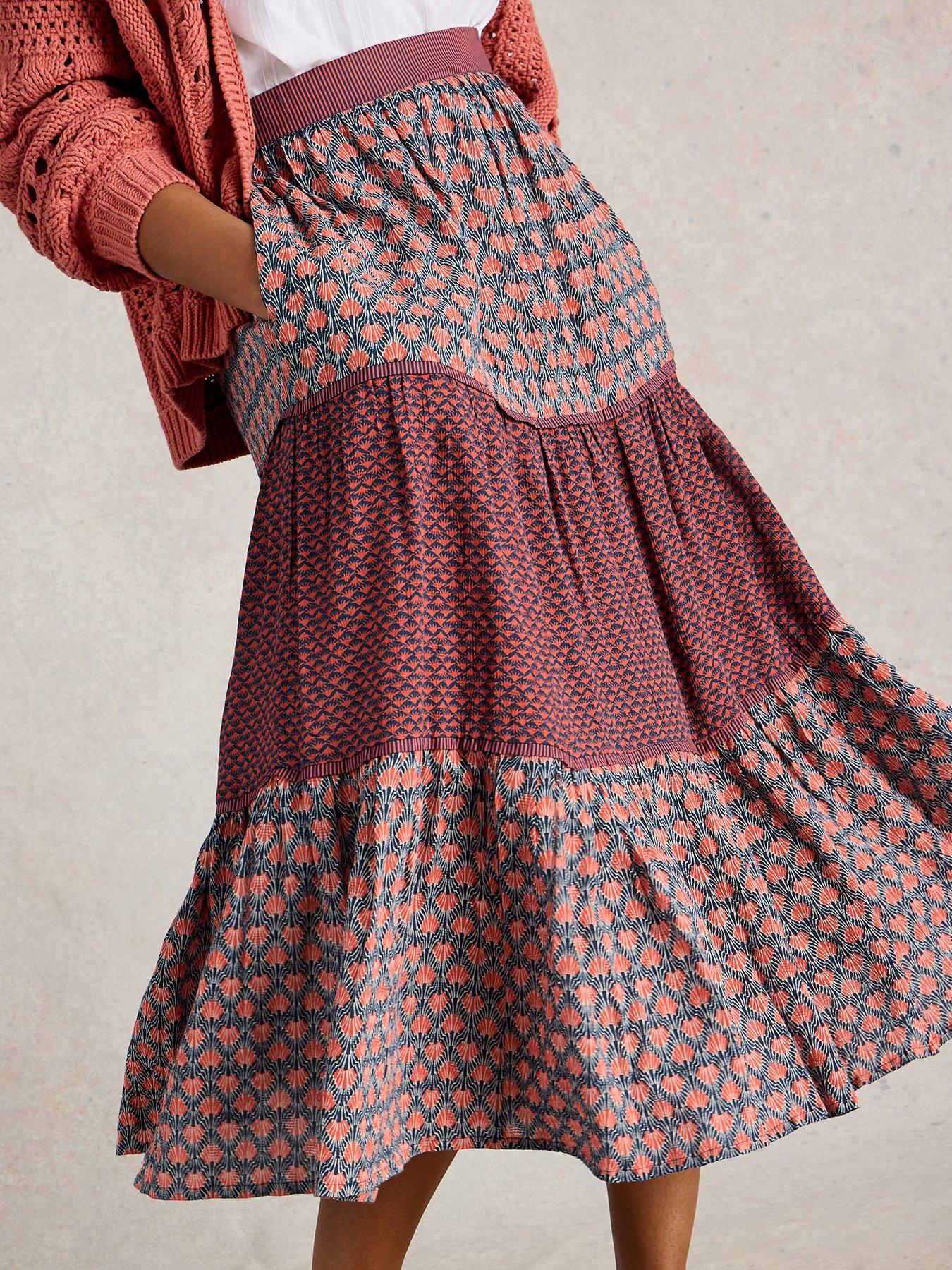Image 1 of 6 of White Stuff Mabel Mixed Print Skirt