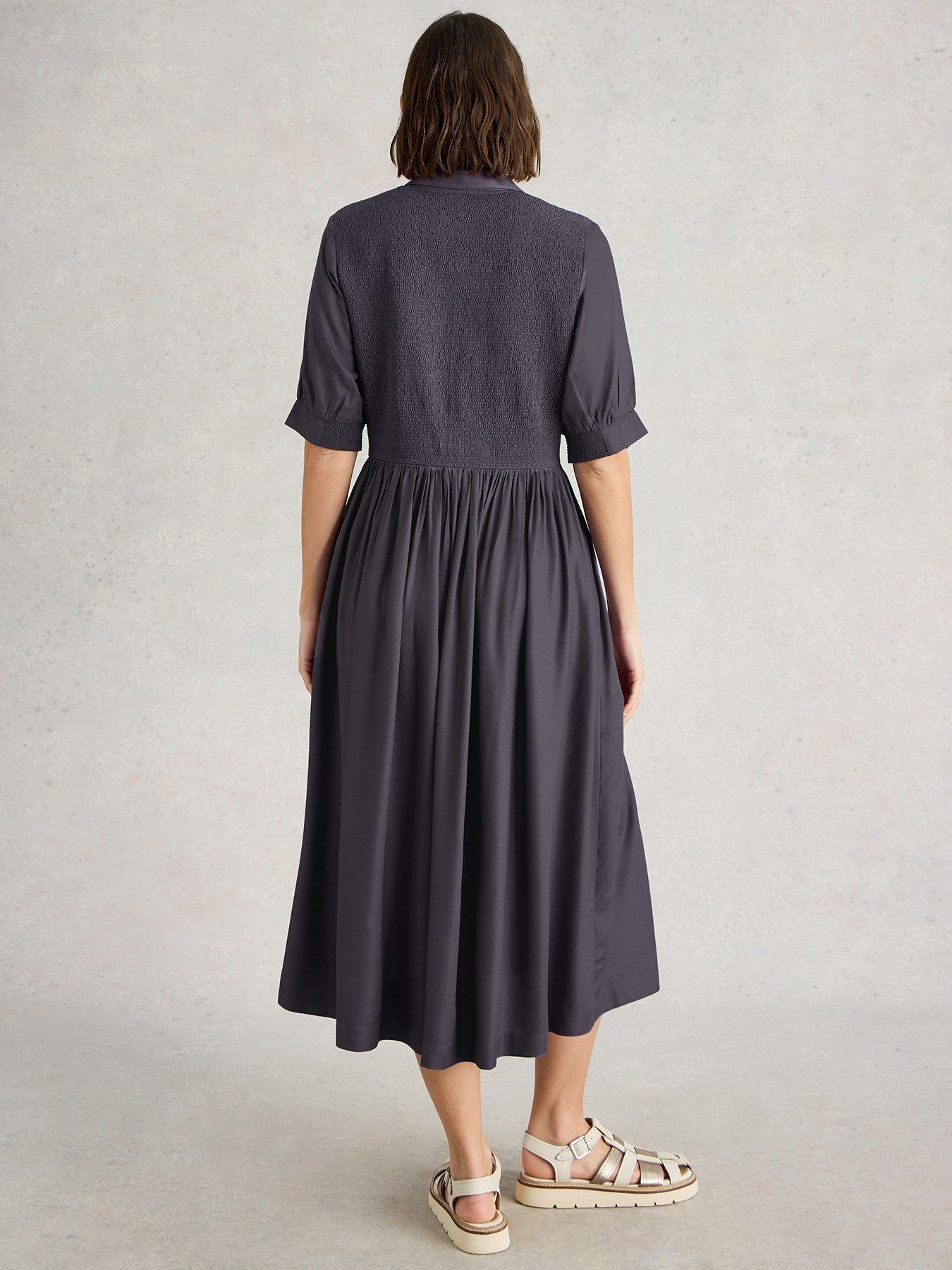 Image 2 of 6 of White Stuff Valeria Shirred Dress - Purple