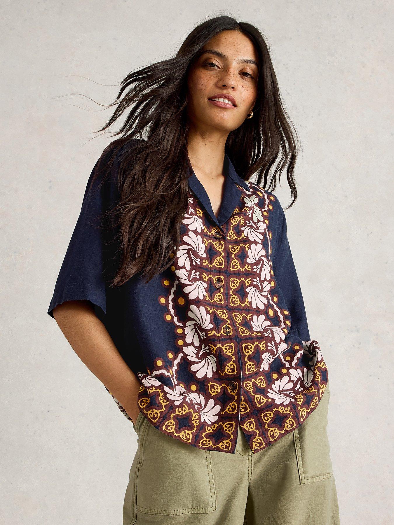 undefined Bella Linen Blend Resort Shirt