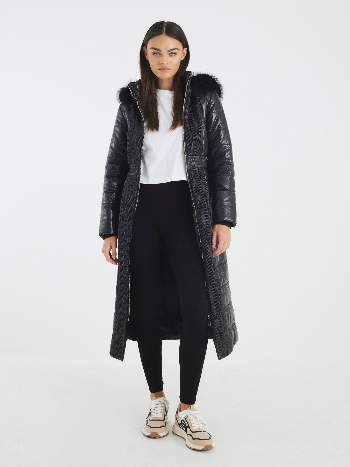 River Island Slim Padded Jacket - Black