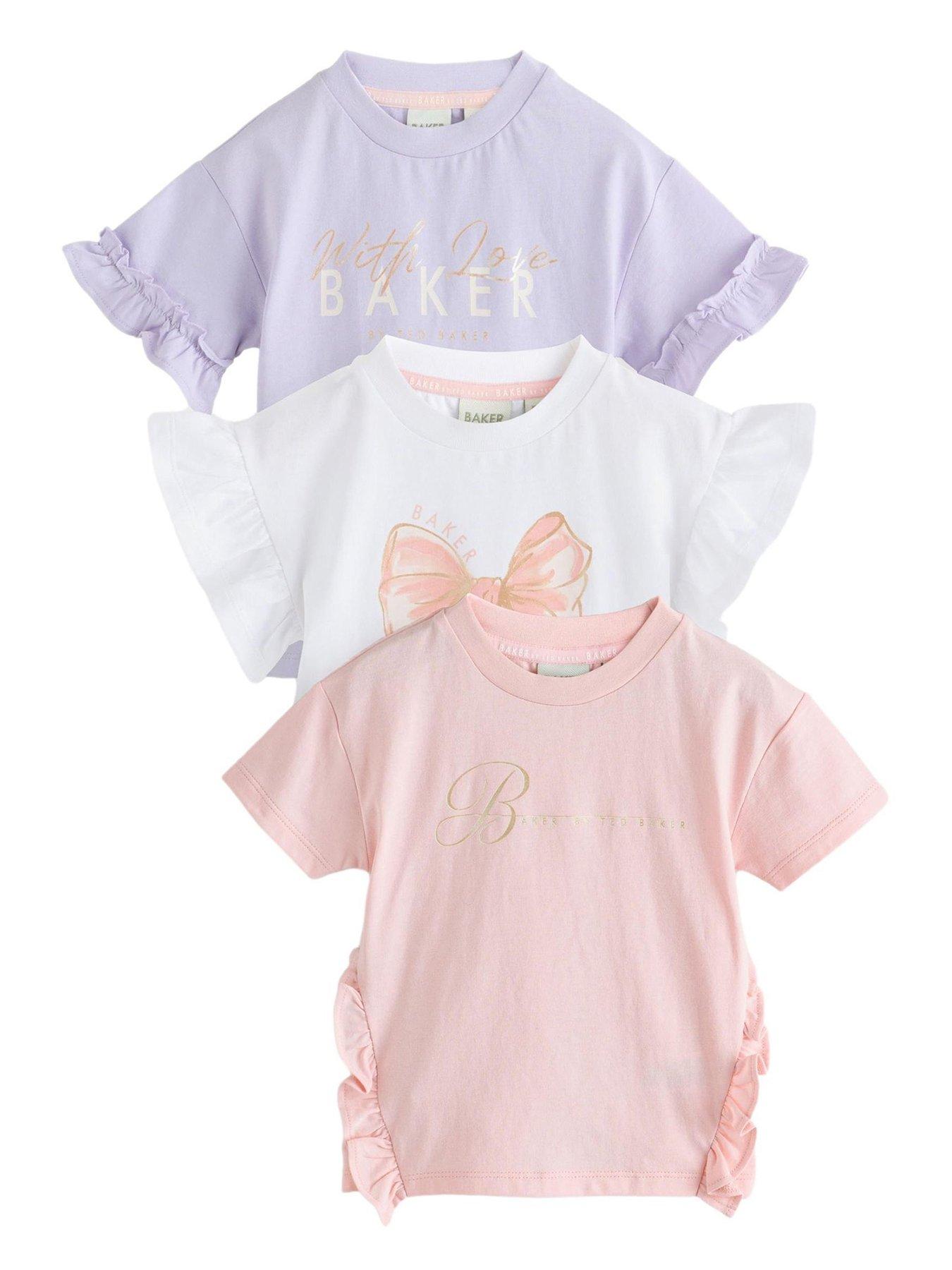 undefined Younger Girls 3 Pack Short Sleeve Tshirts - Multi