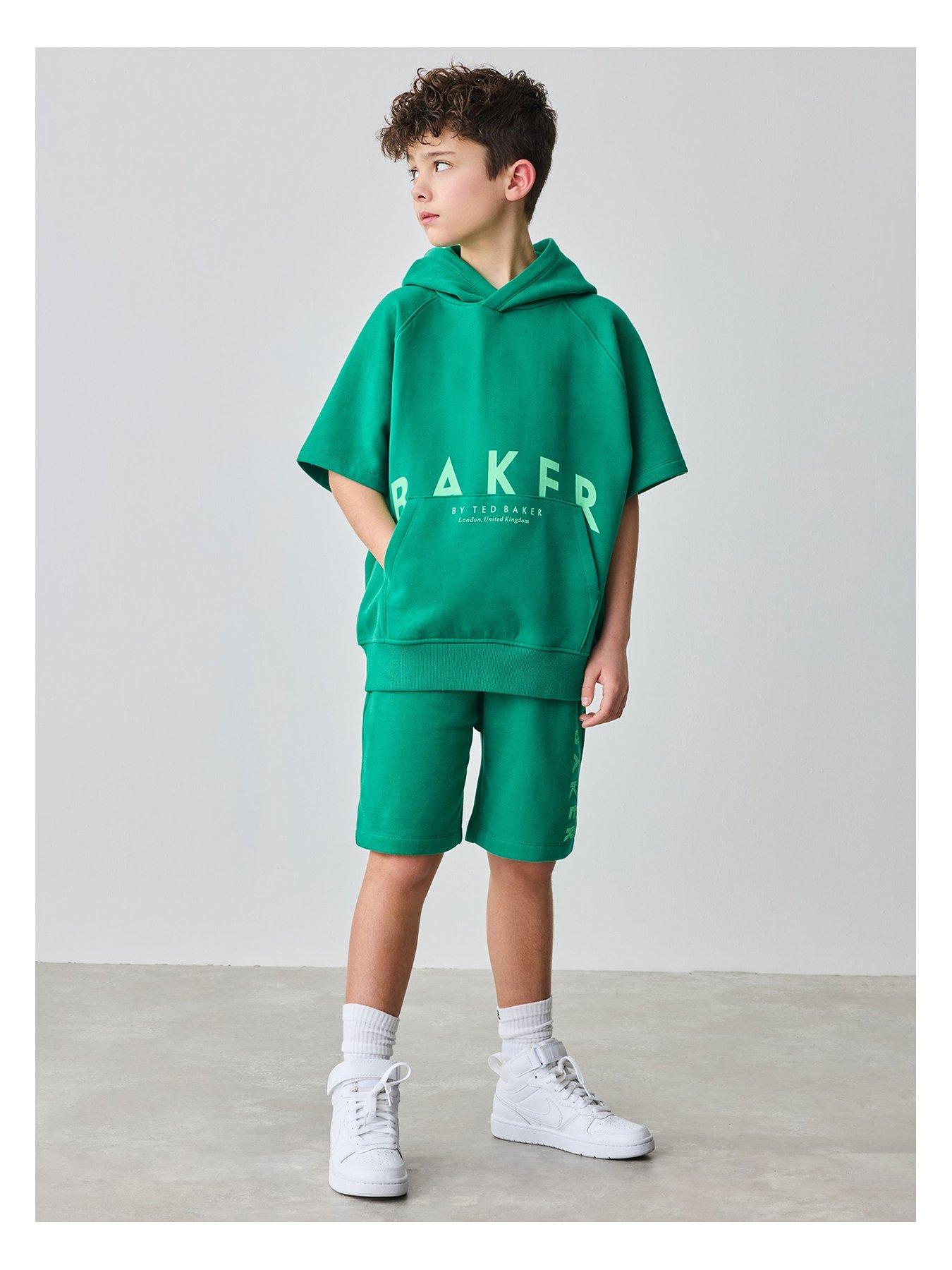 undefined Boys 2 Piece Hoody And Short Set - Green