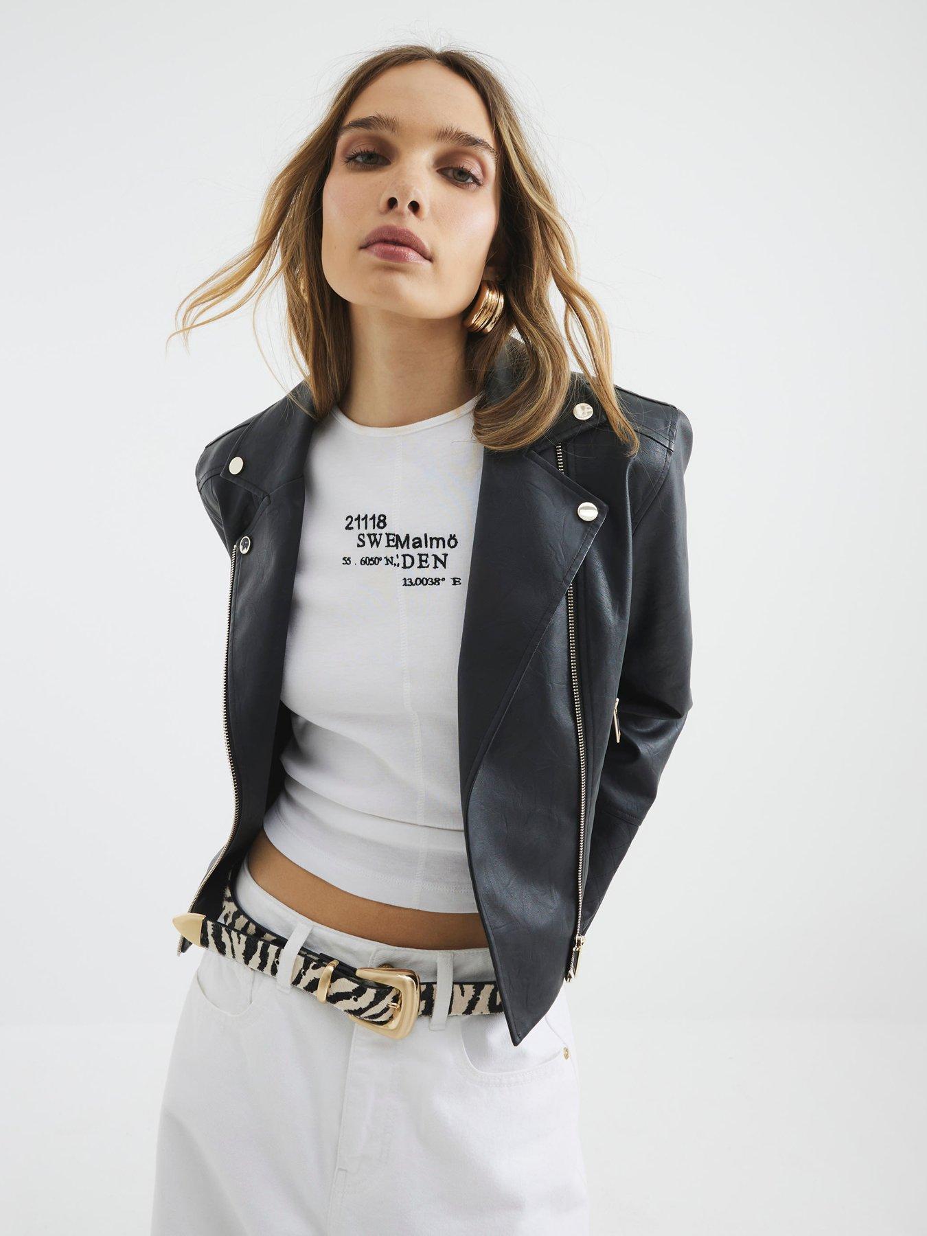 undefined Pu Biker Jacket - Black