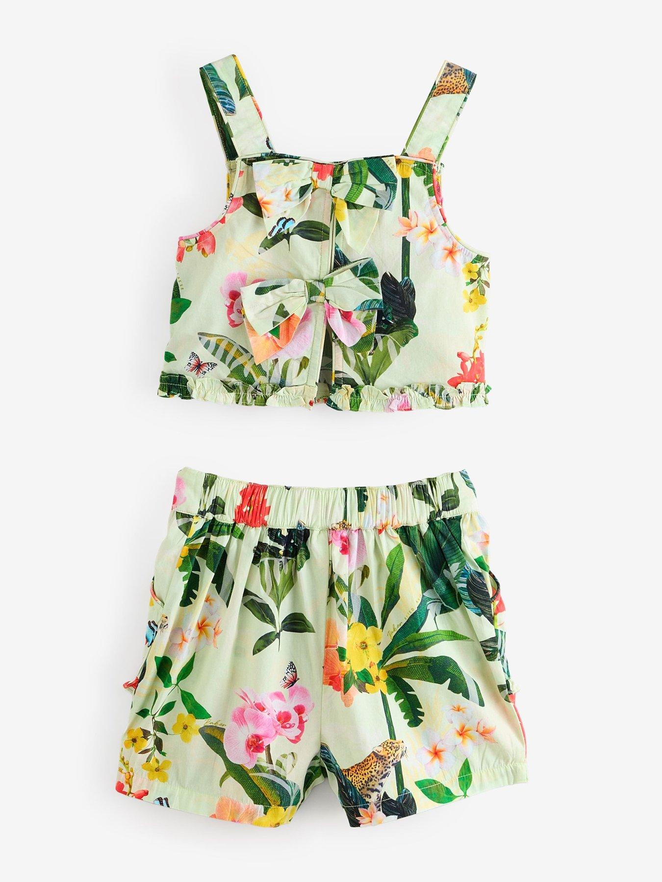 Image 5 of 6 of Ted Baker Girls Tropical Print Top And Short Set - Multi