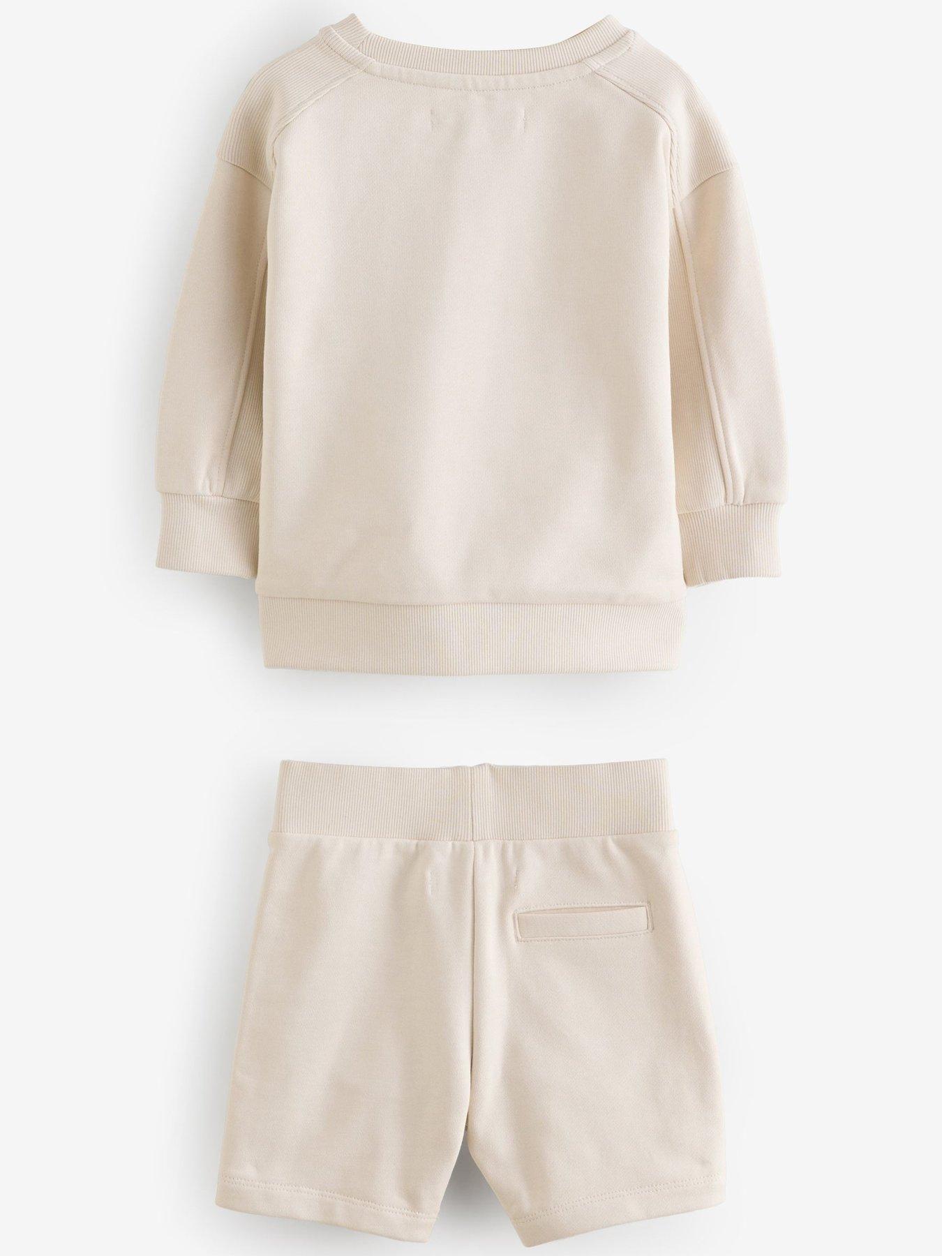 Image 3 of 6 of smALLSAINTS Baby Boys Sweat Top &amp; Jogger Set - Beige