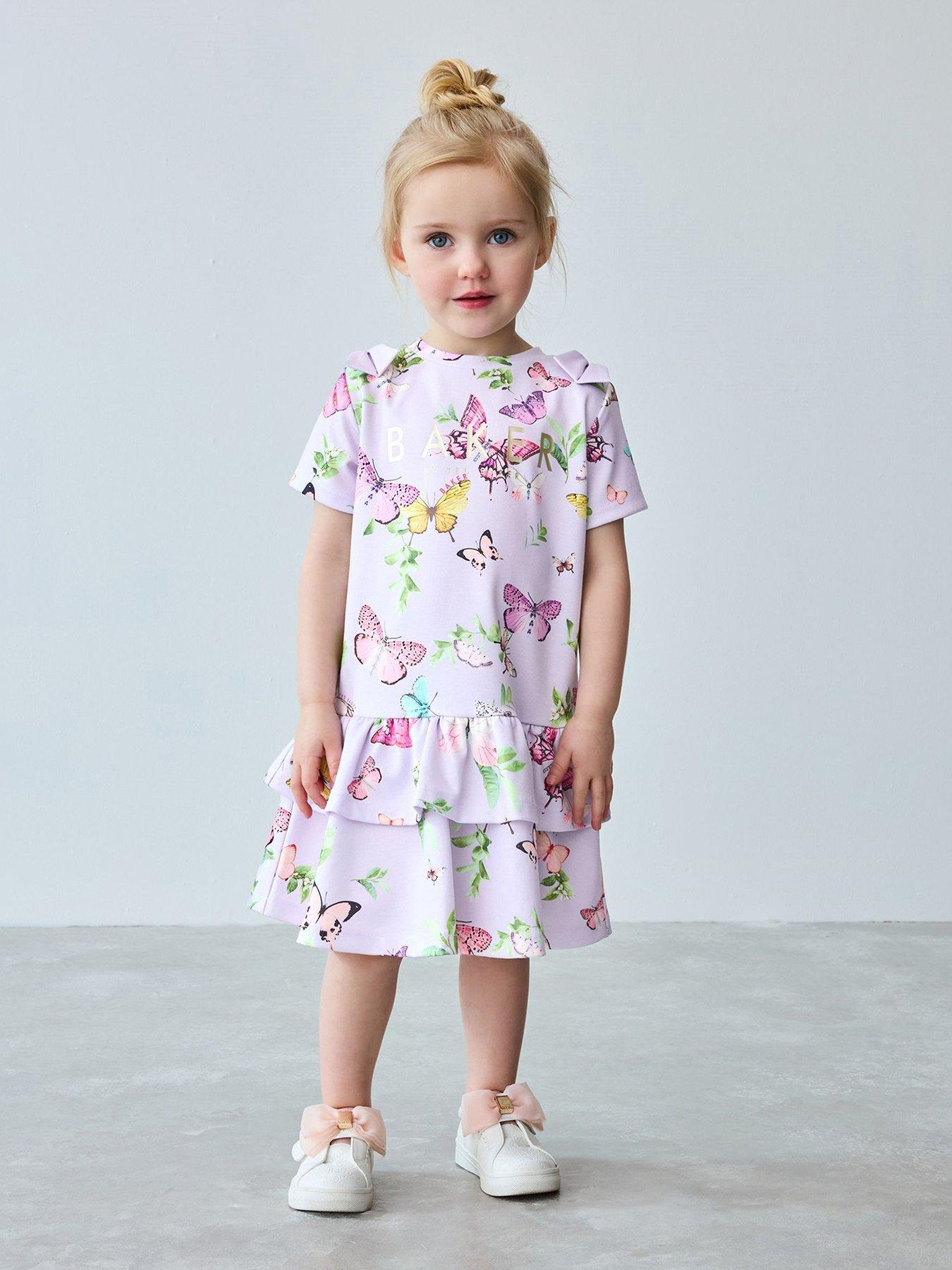 undefined Baby Girls Butterfly Dress - Purple