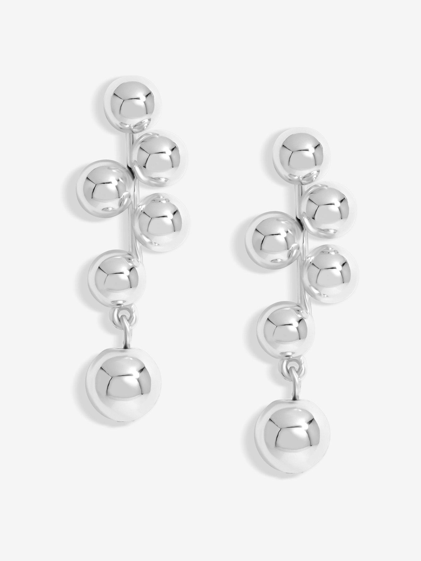undefined Silver Polished Bubble Drop Earrings