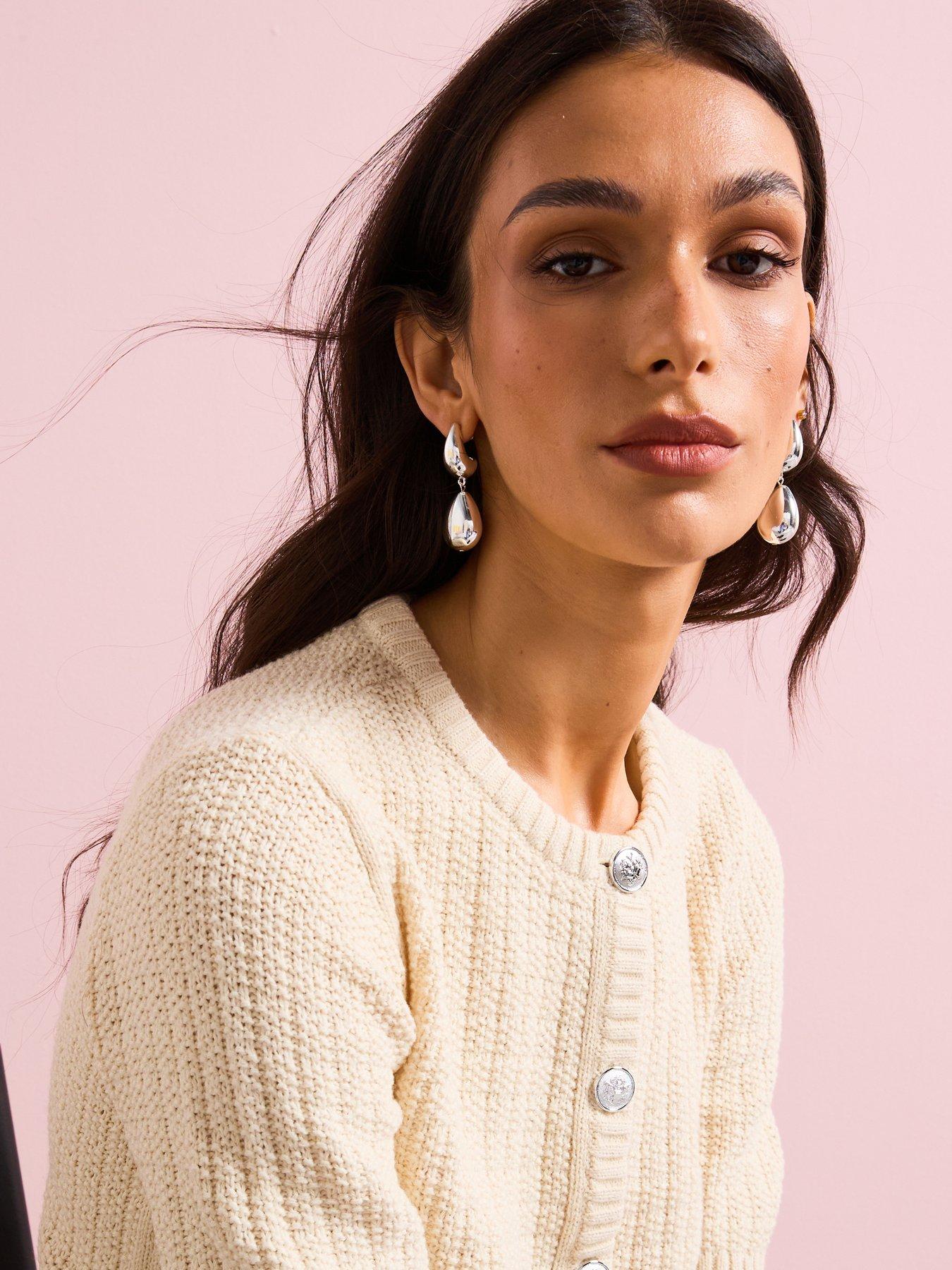 undefined Silver Polished Dome Orb Hoop Earrings