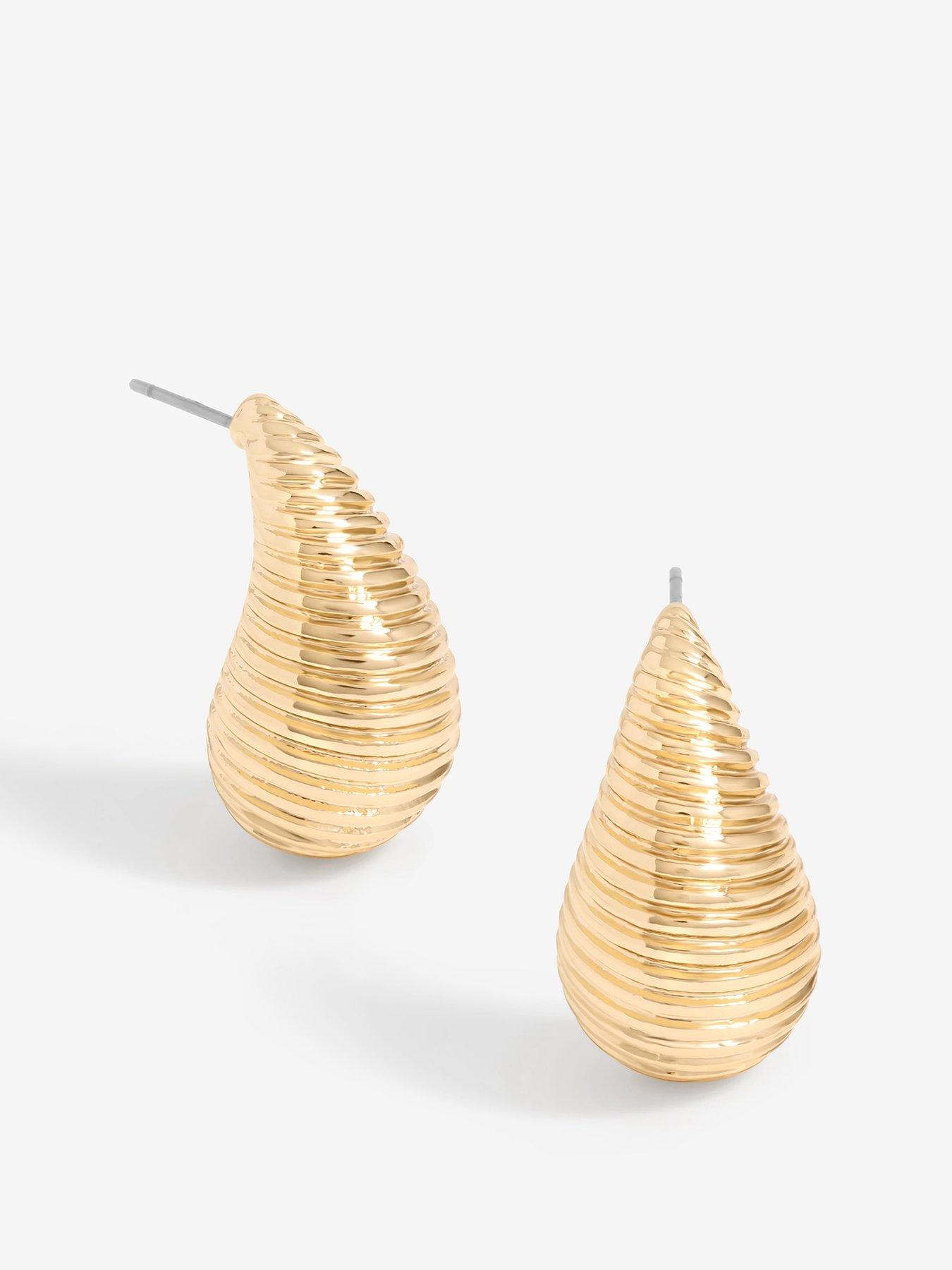 Image of Mood Gold Ridged Dome Hoop Earrings