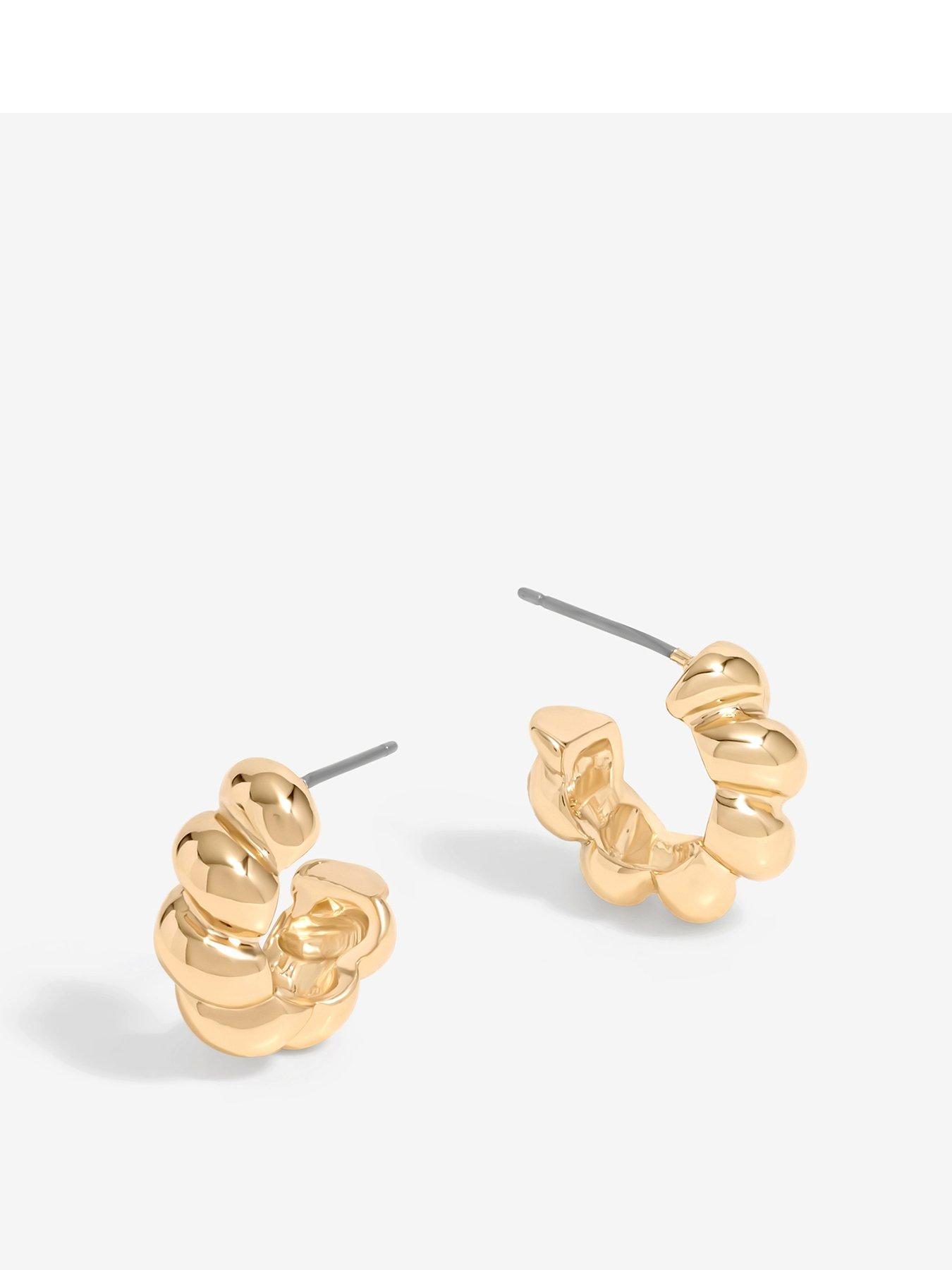 undefined Gold Plated Twisted Polished Hoops - Gift Pouch
