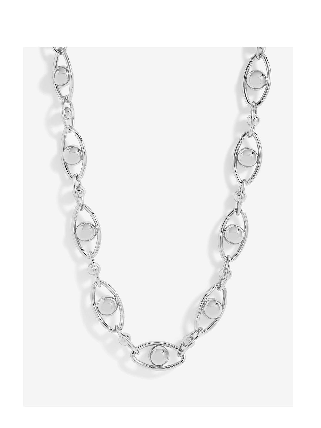 undefined Silver Plated Polished Orb Chain Necklace