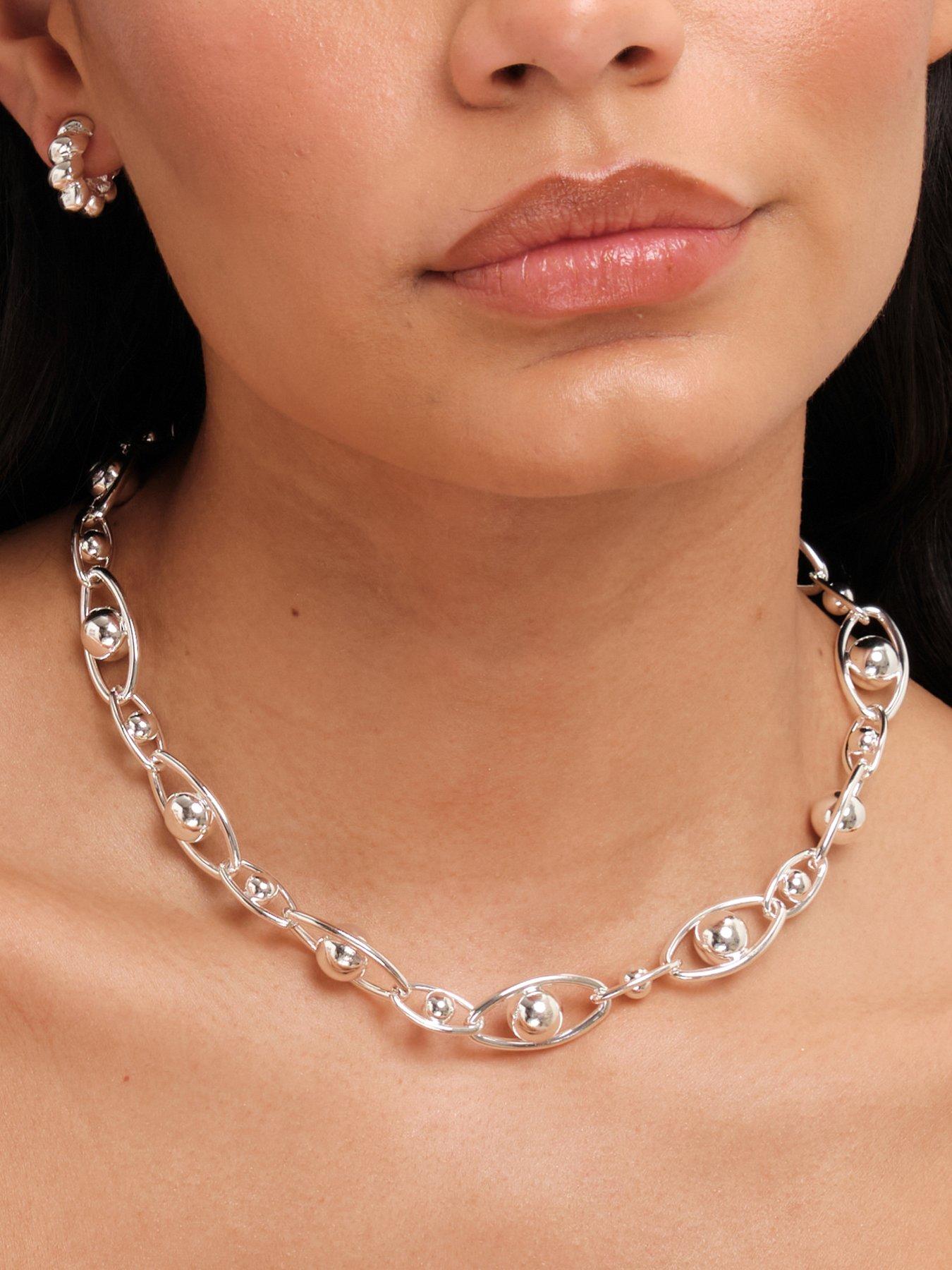 Jon Richard Silver Plated Polished Orb Chain Necklace Very