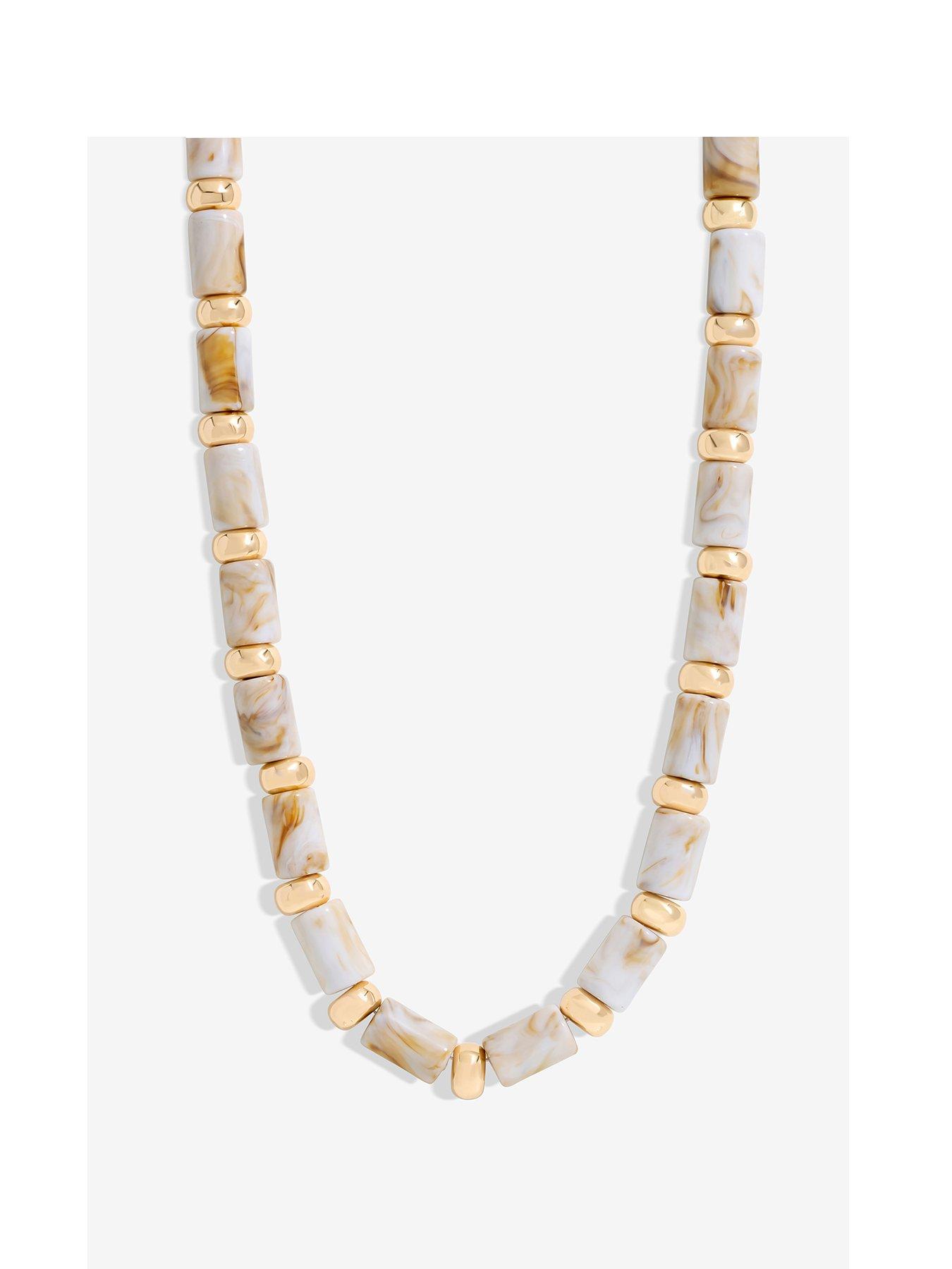 undefined Gold Cream Resin Allway Necklace