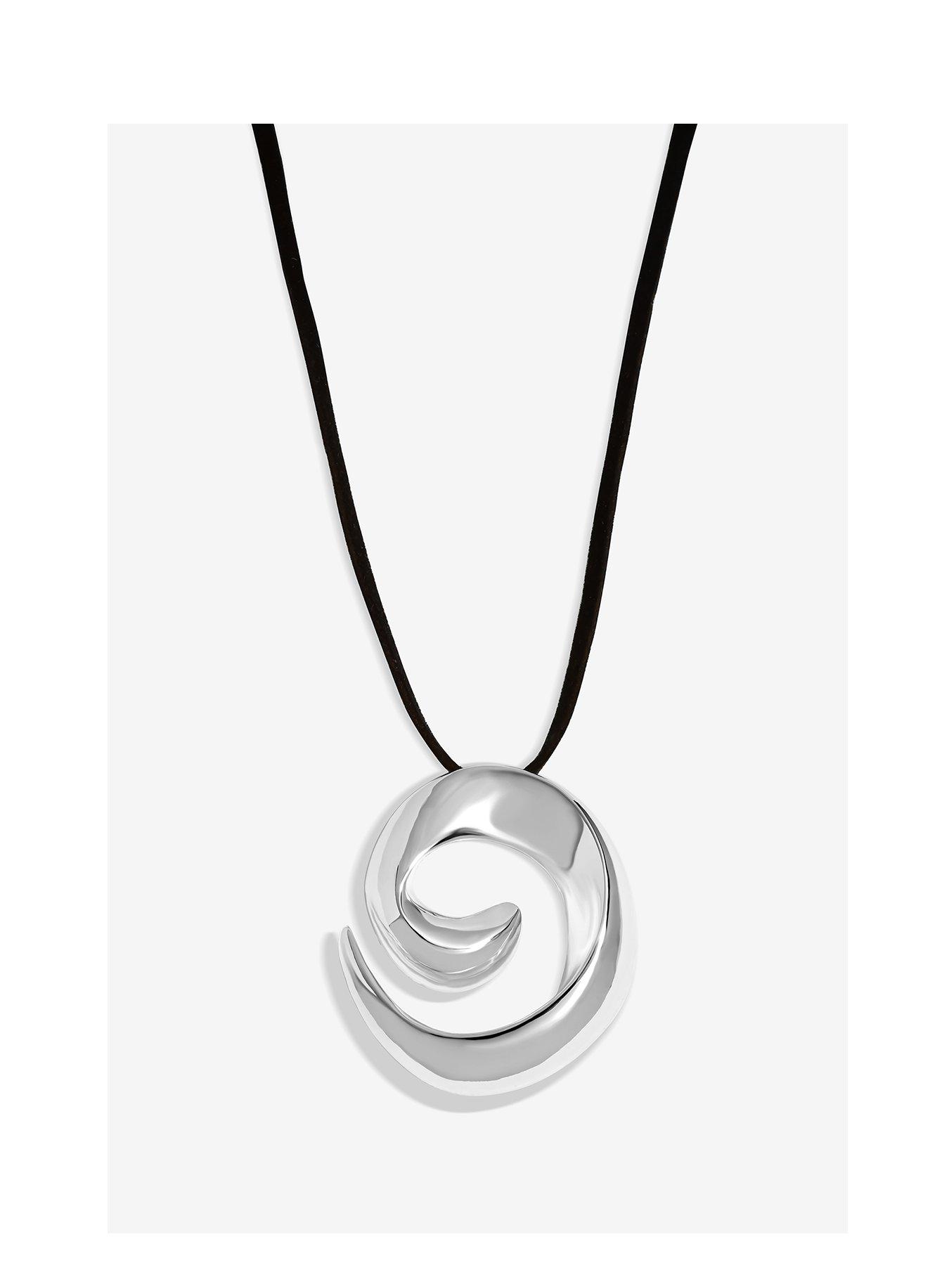 undefined Silver Plated Molten Cord Pendant - Gift Pouch